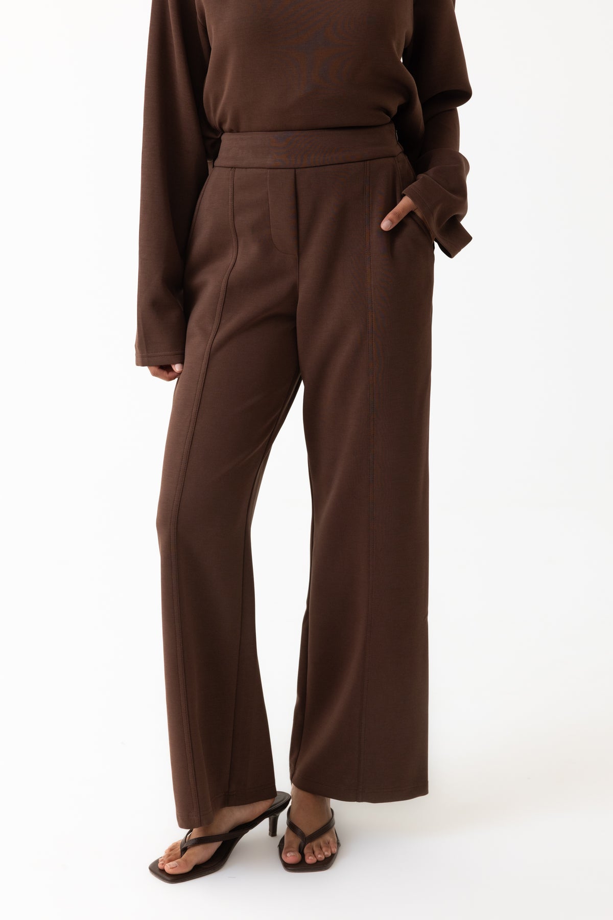 Comfort Wide Leg Pants - Espresso