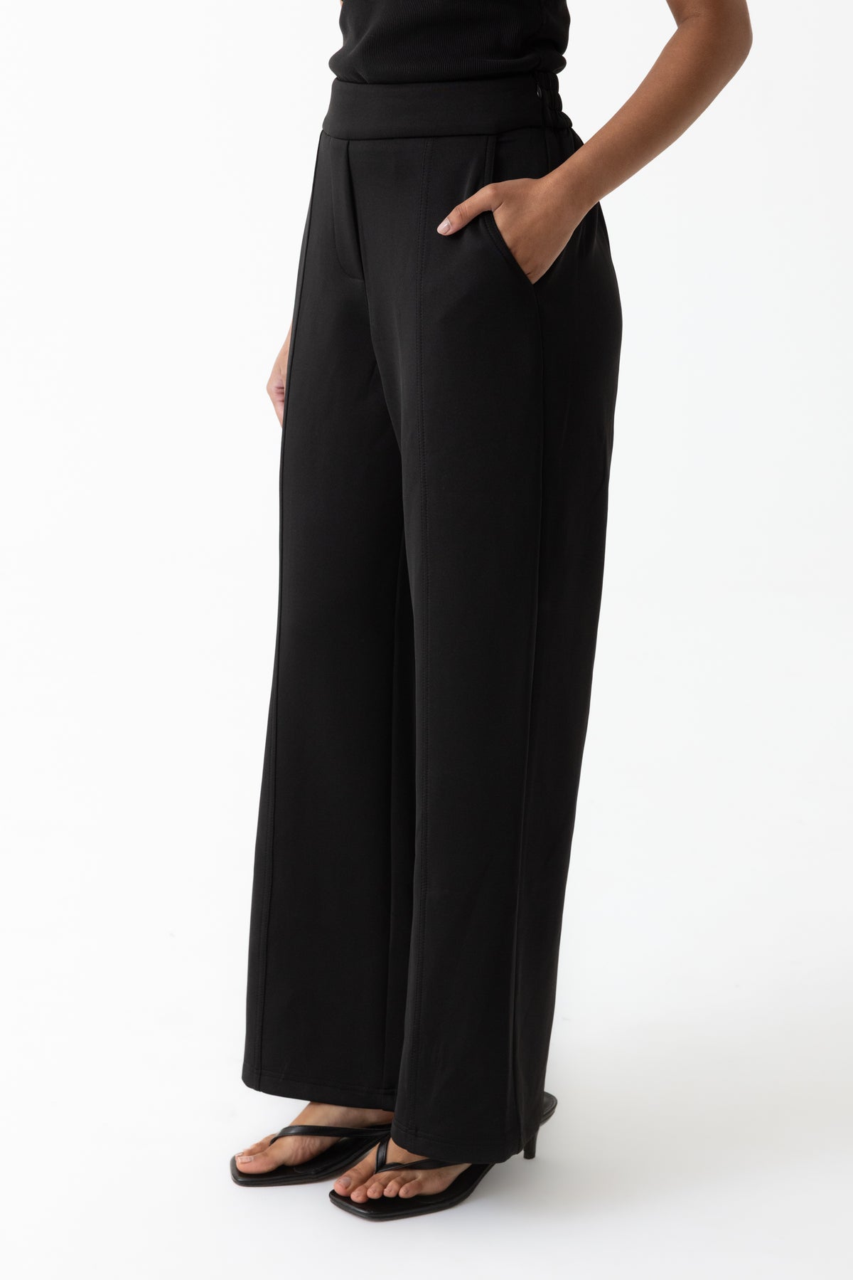 Essential Wide Leg Pants - Black