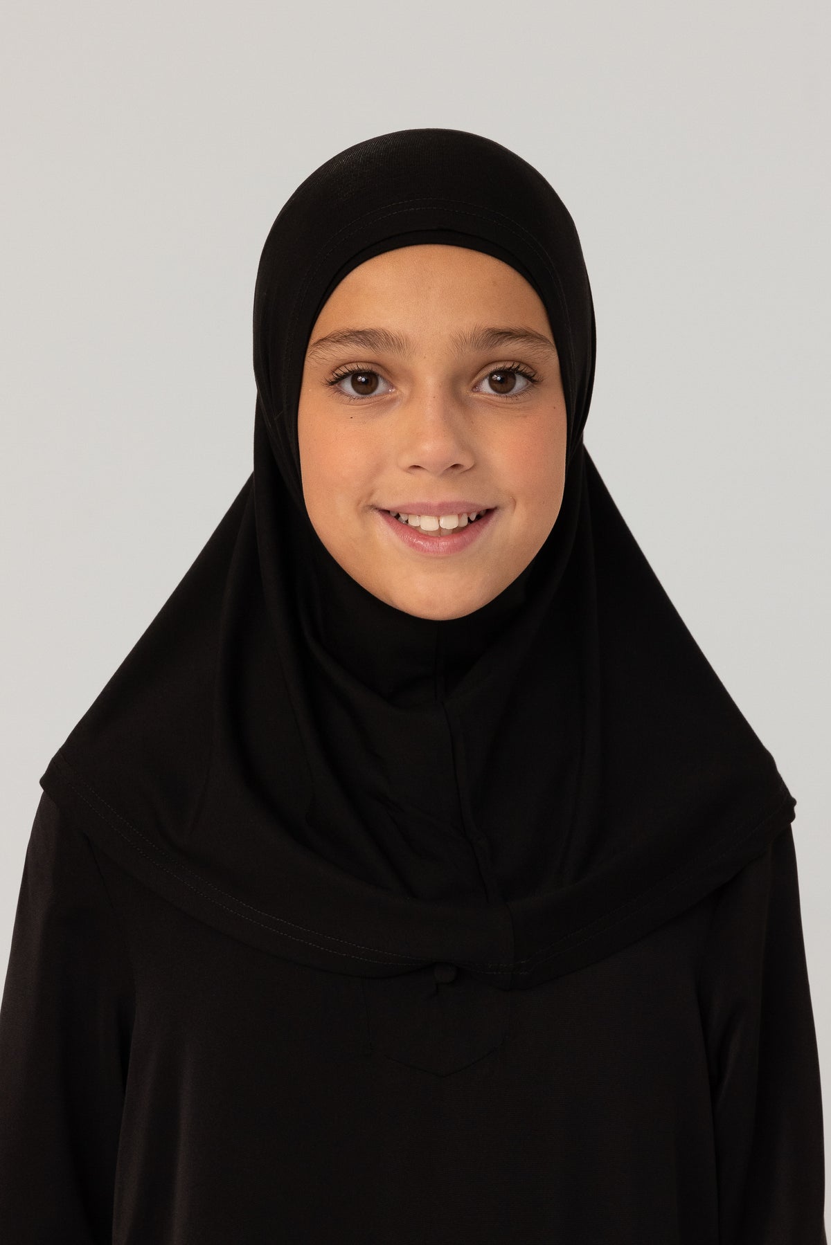 Girls 2pc Jersey Hijab - Black