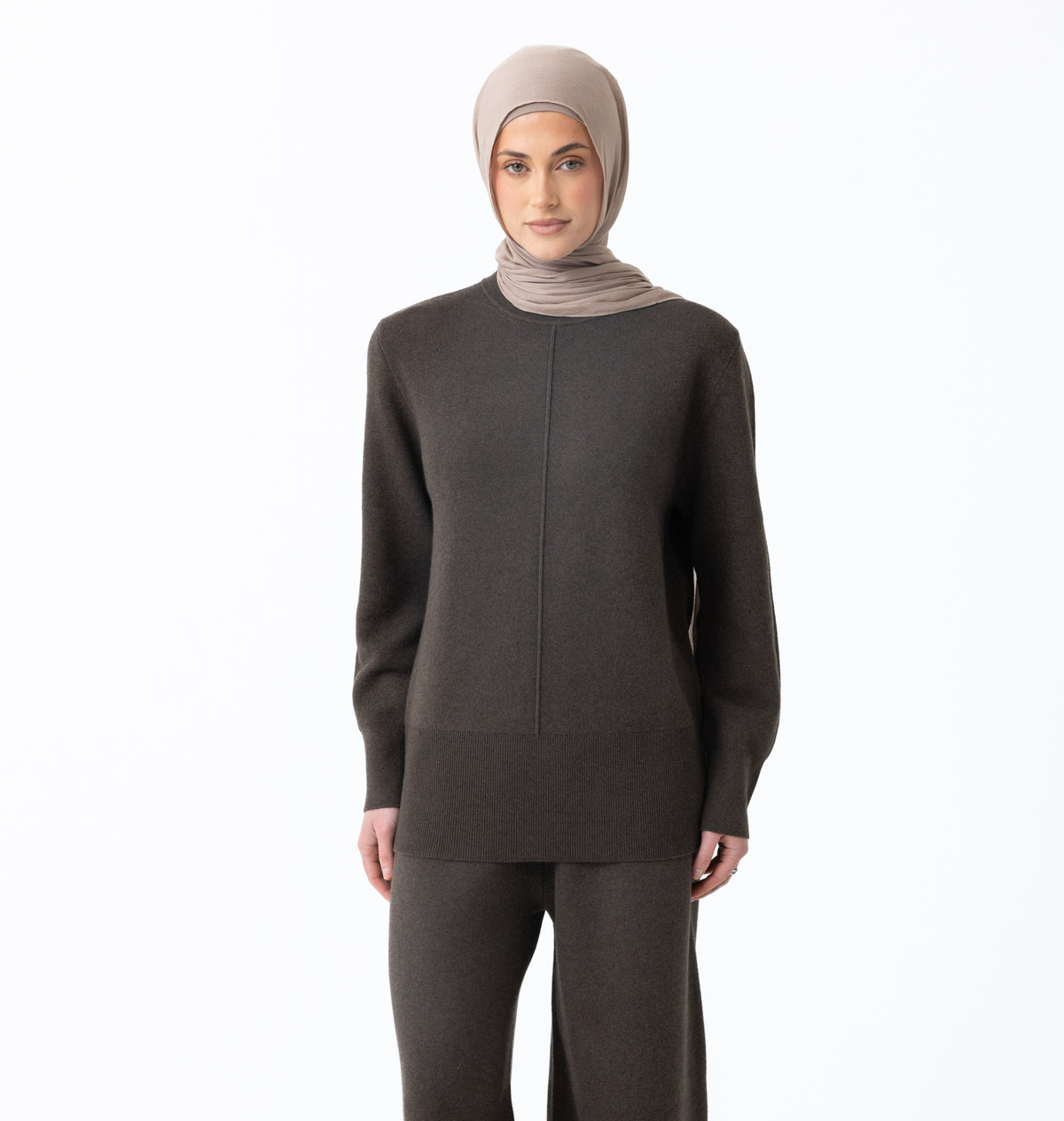 Renee Round Neck Jumper - Sable Brown