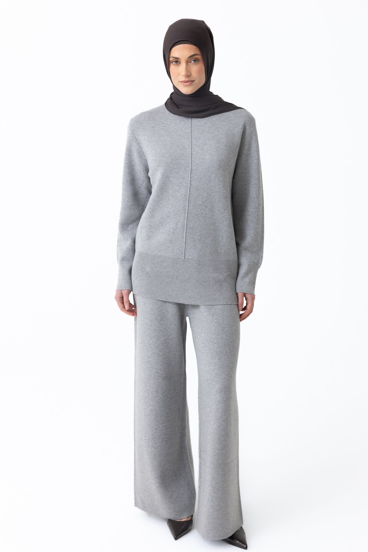 Renee Knit Wide Leg Pants - Lunar Grey