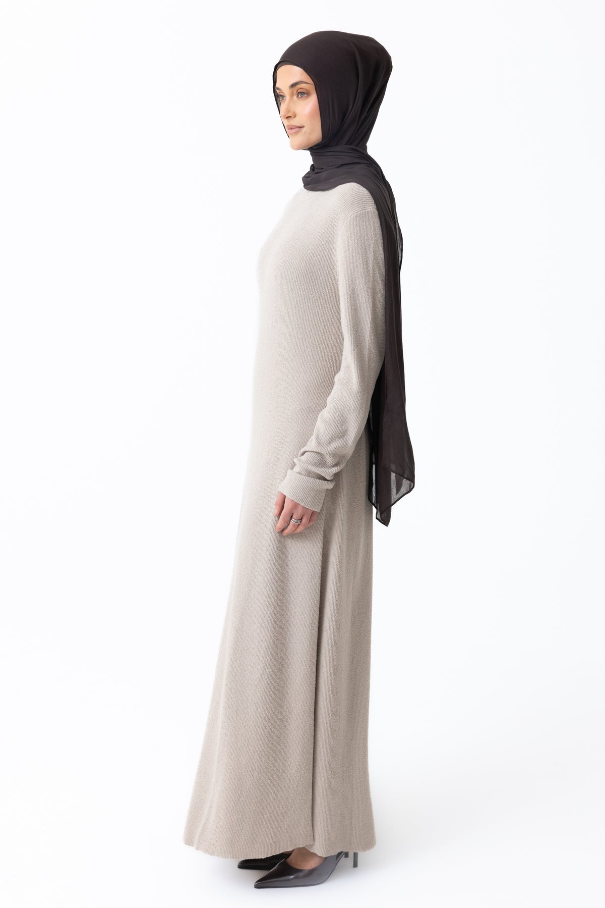 Textured Knit Maxi Dress - Pale Oak