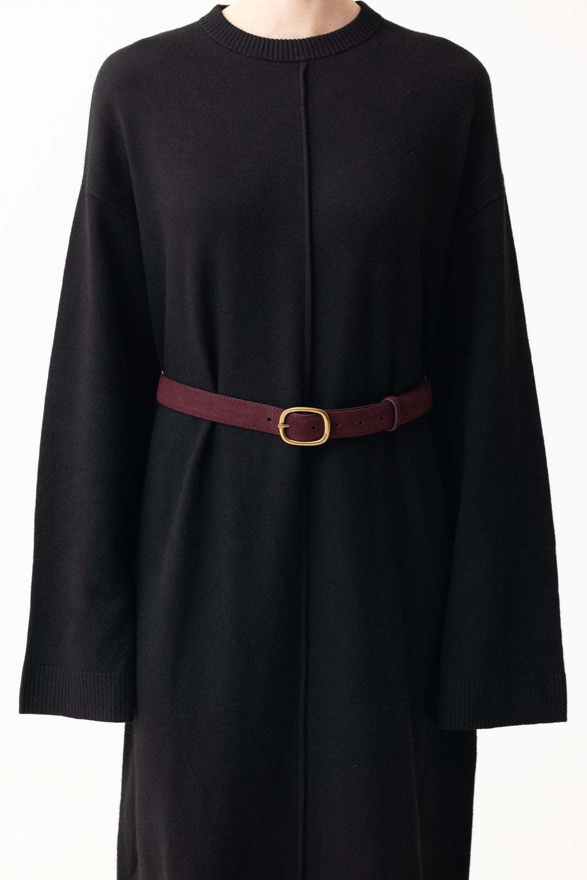 Suede Thin Buckle Belt - Mulberry