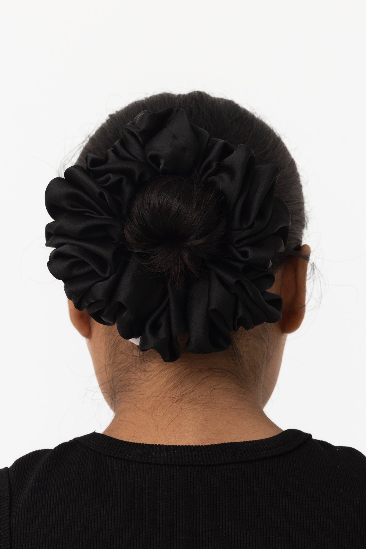 Satin Hair Scrunchie - Black