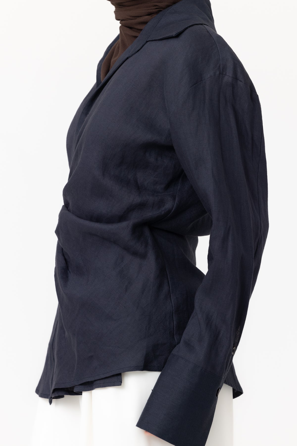 Siara Wrap Shirt - Navy