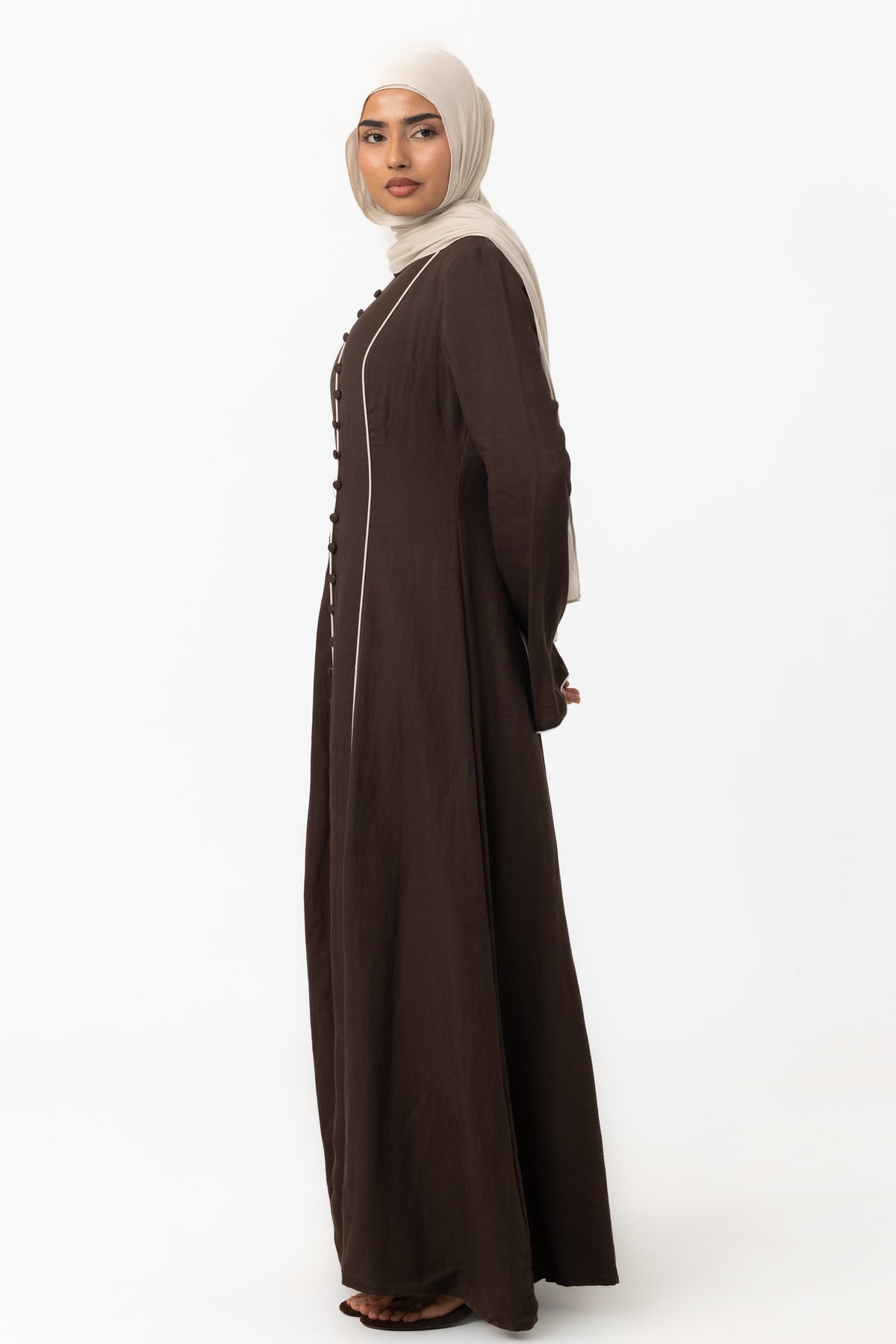 Taliyah Contrast Panel Dress - Chocolate