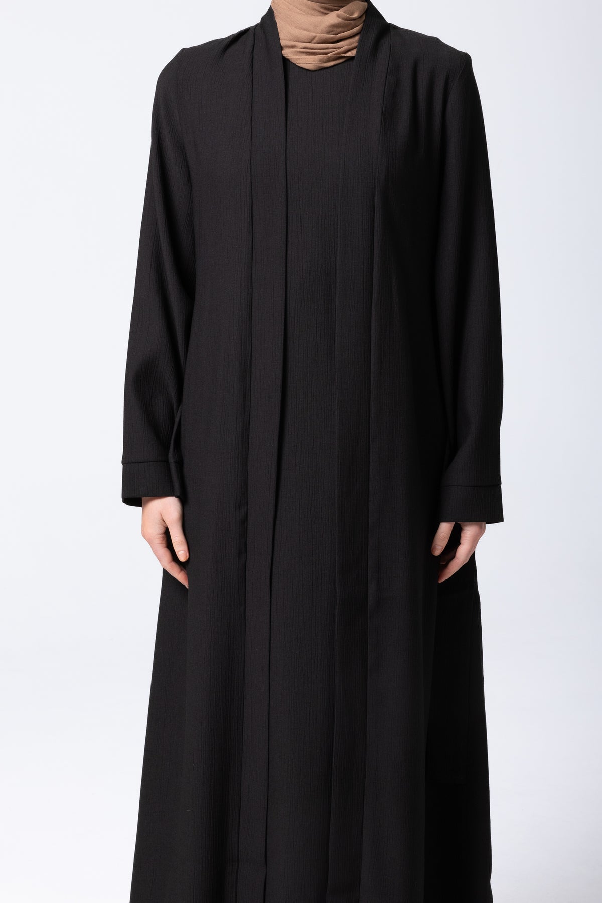 Leen Open Abaya Set - Black