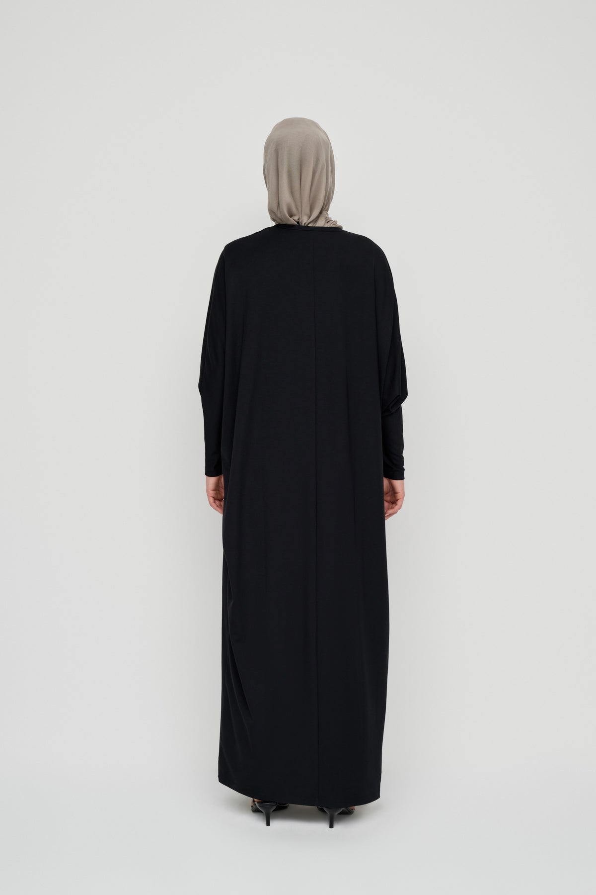 Modal Batwing Tie Abaya - Black