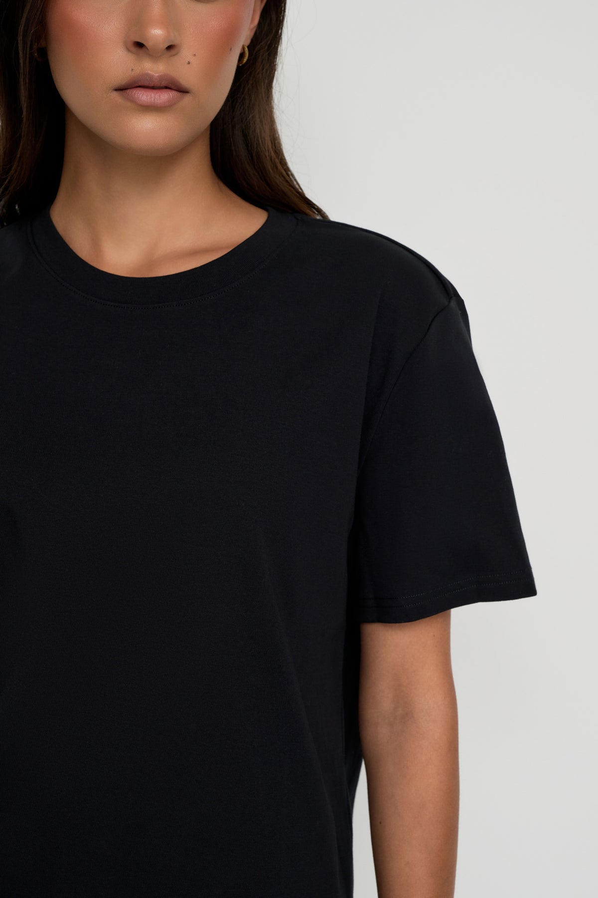 Core Cotton Oversized Tee - Black