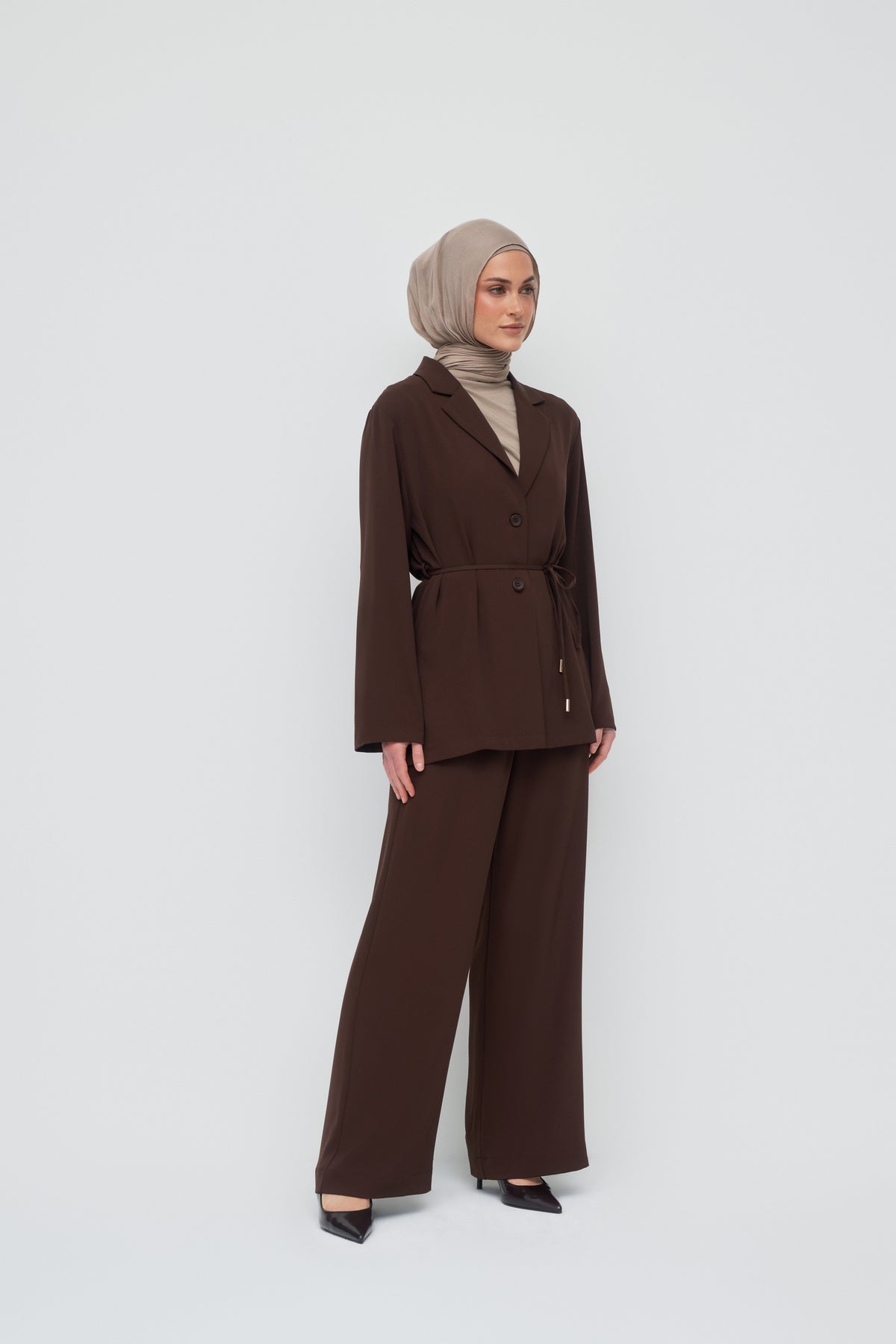Giselle Crepe Blouse - Espresso