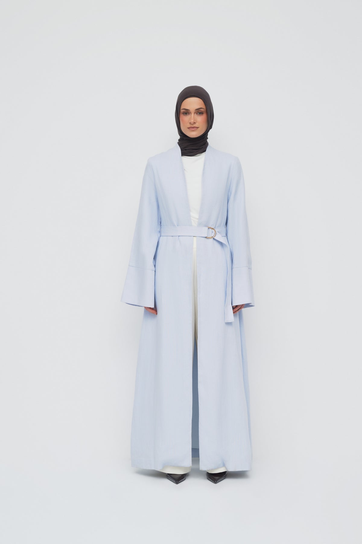 Lyra Tencel Open Abaya - Sky