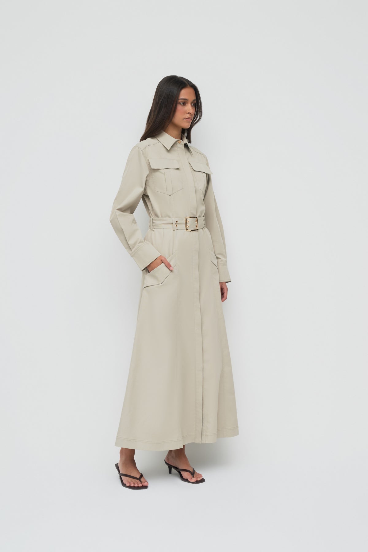 Hemp Cargo Dress - Taupe