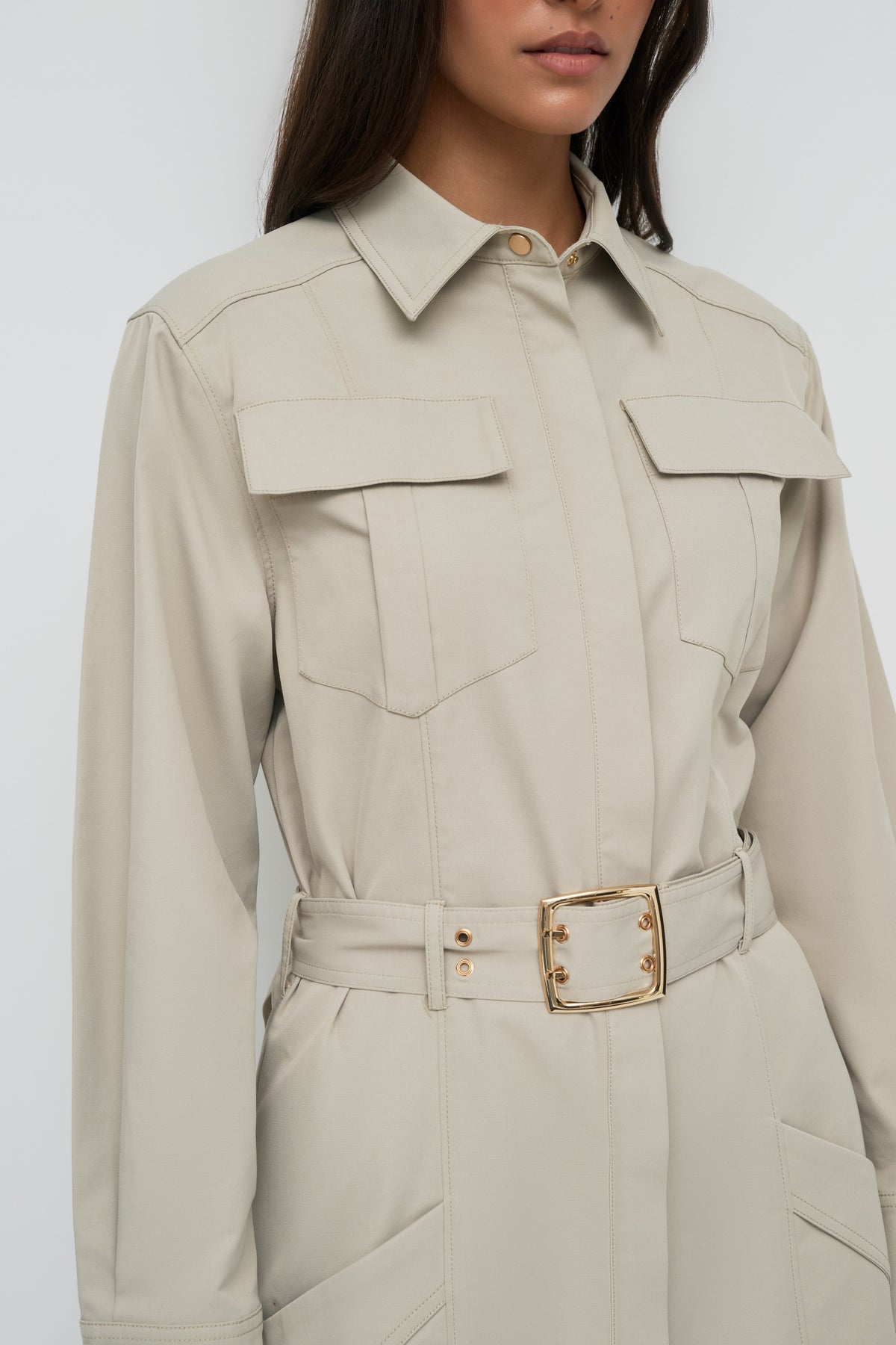 Hemp Cargo Dress - Taupe