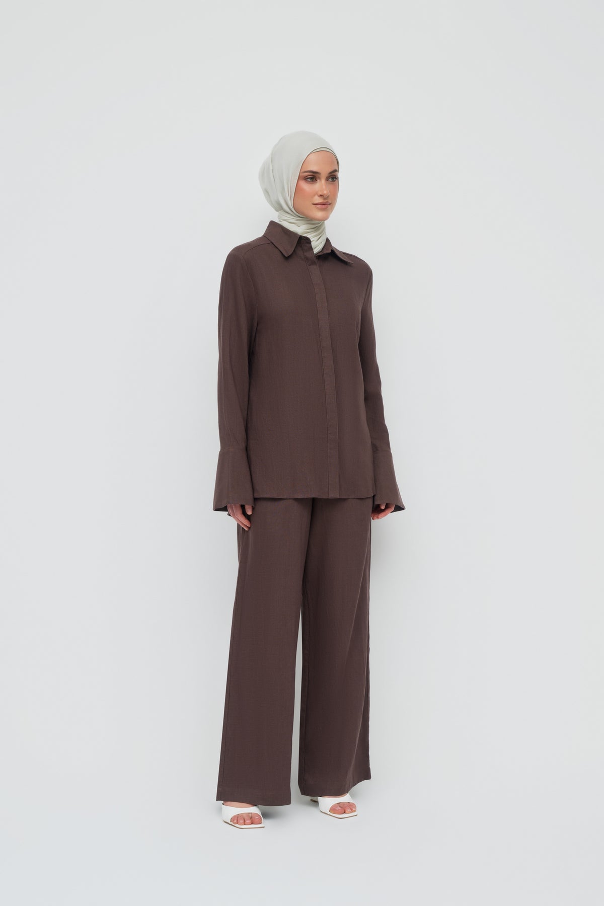 Gianna Button Up Shirt - Chocolate