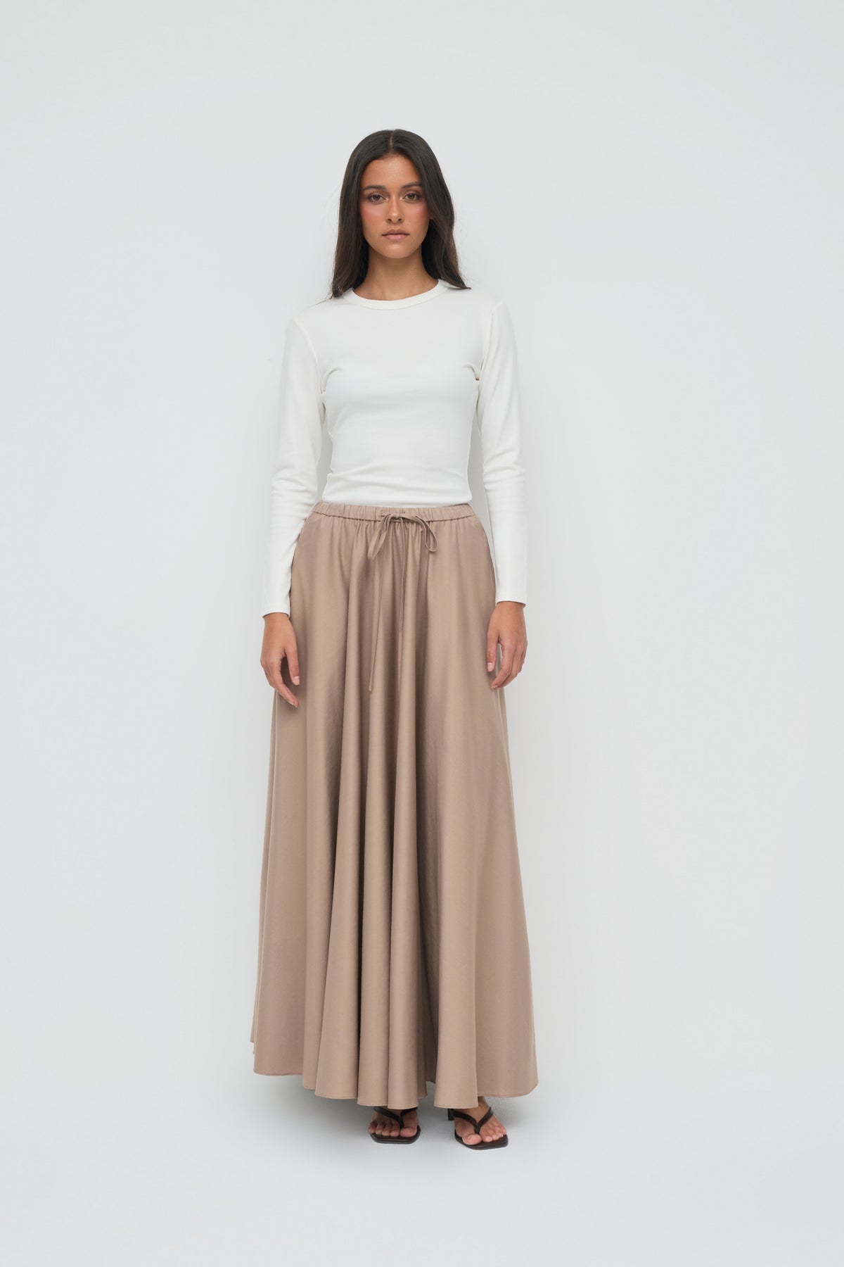 Azrina Maxi Skirt - Taupe
