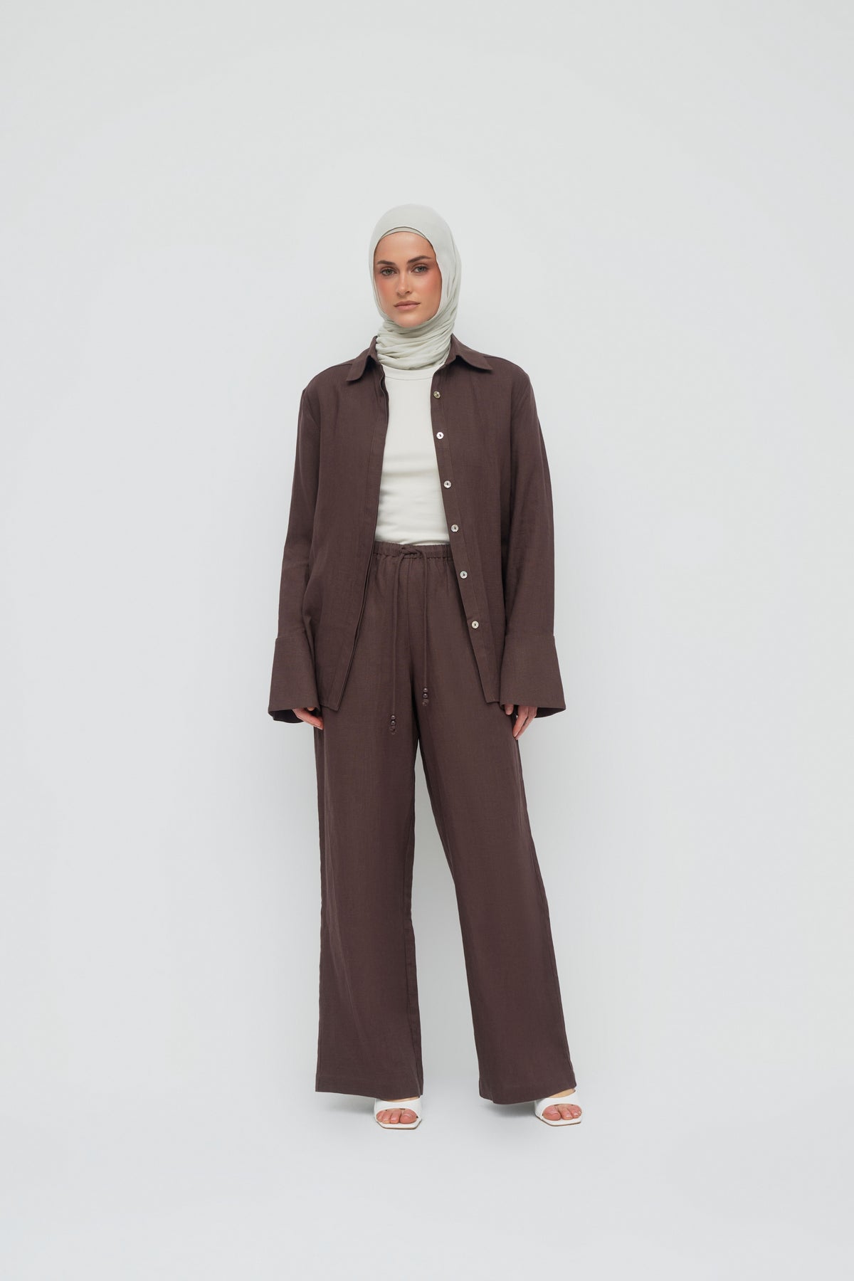 Gianna Wide Leg Pants - Chocolate