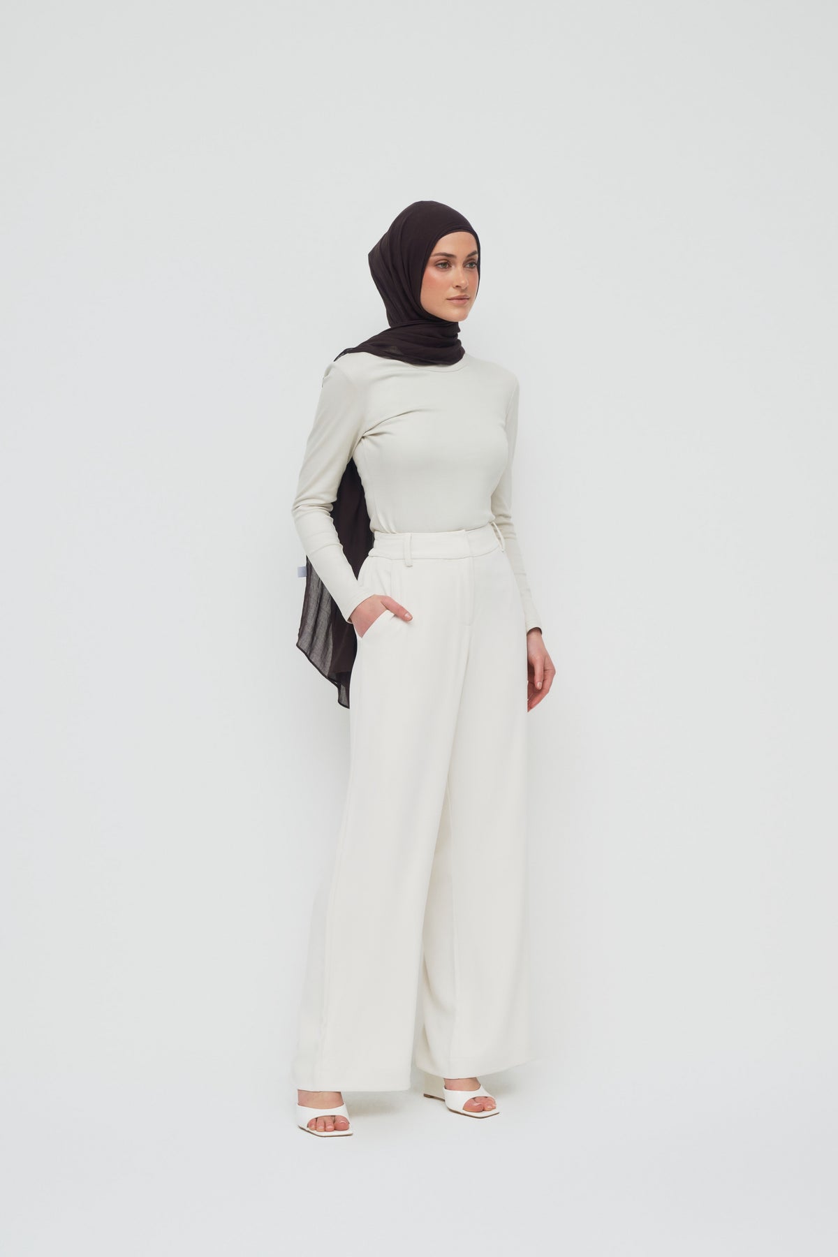Giselle High Waist Pants - Ivory