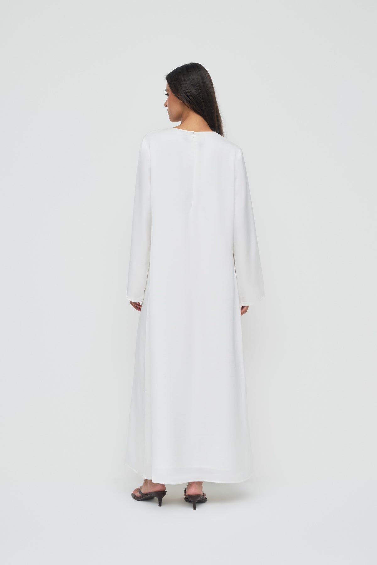 Saylor Satin Slip Dress - White
