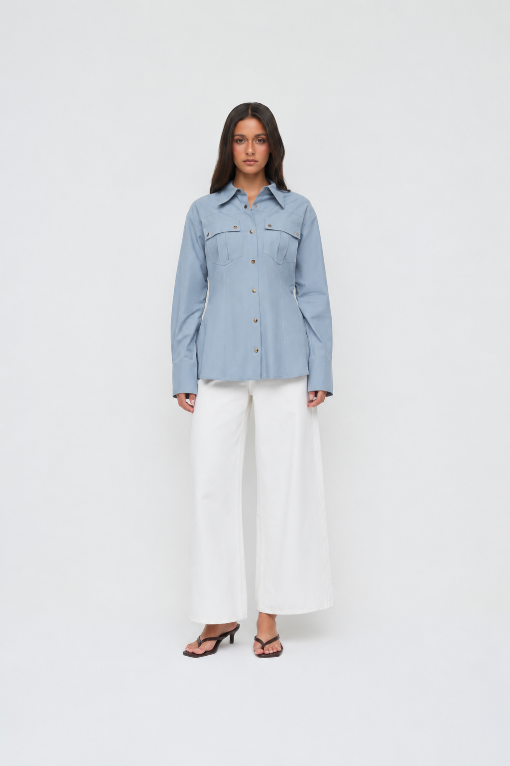 Meadow Cargo Shirt - Cornflower Blue