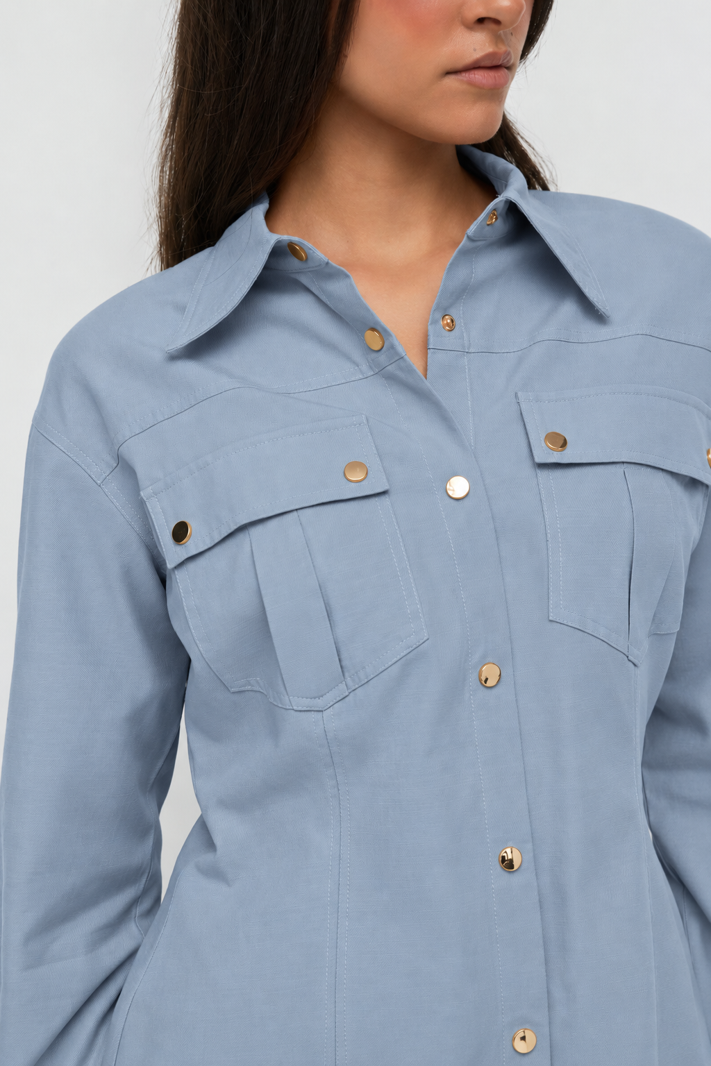 Meadow Cargo Shirt - Cornflower Blue