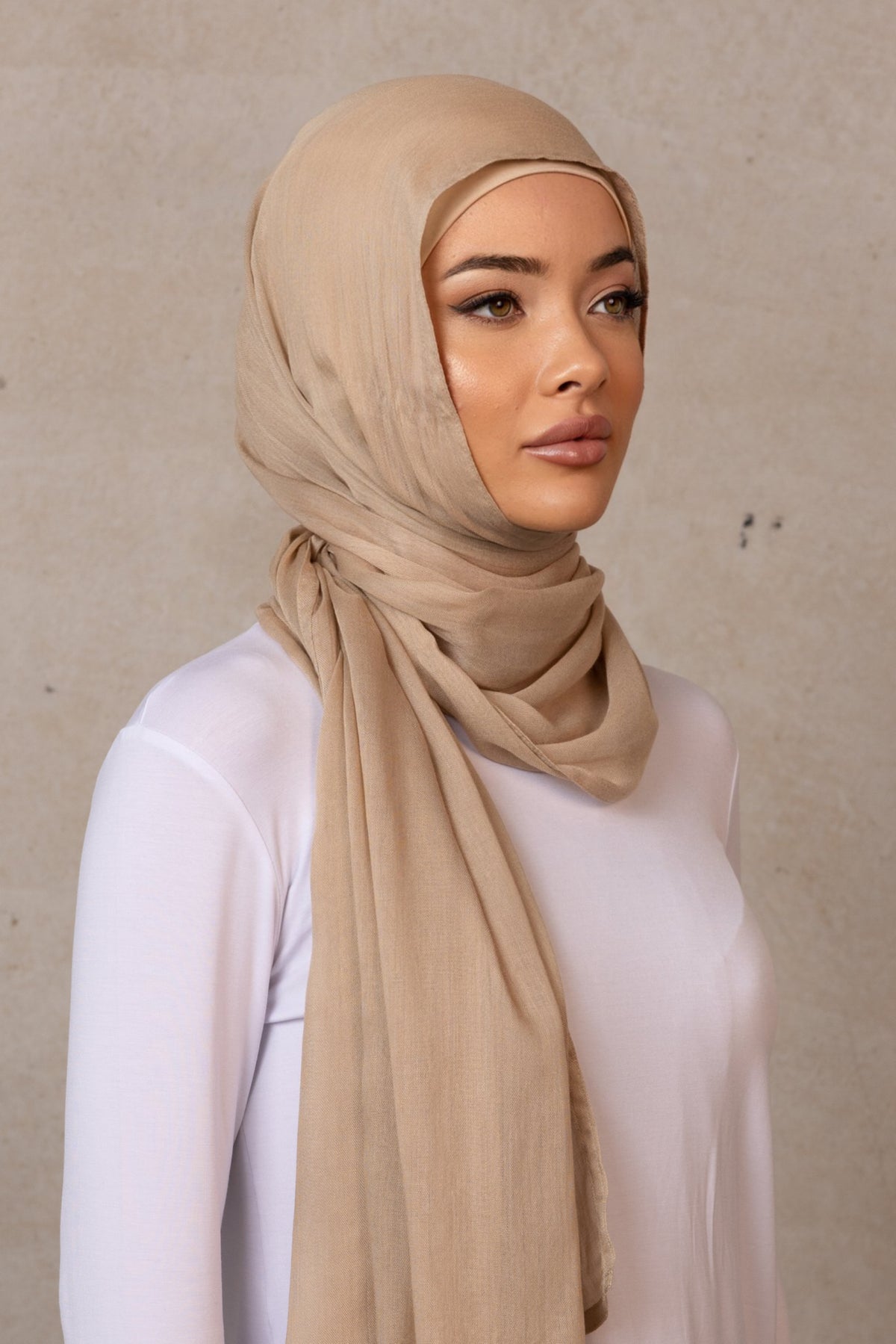 Double Stitched Modal Hijab Set - Doeskin