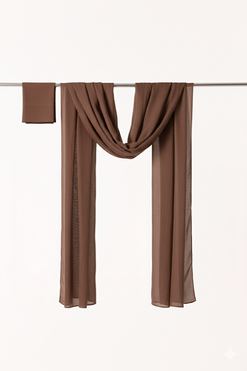 Single Stitched Modal Hijab Set - Brown Taupe