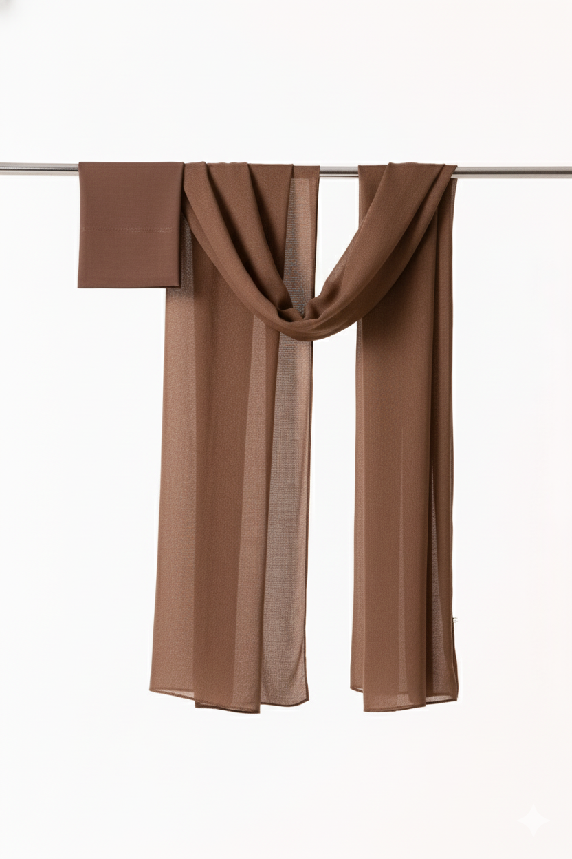 Single Stitched Modal Hijab Set - Truffle