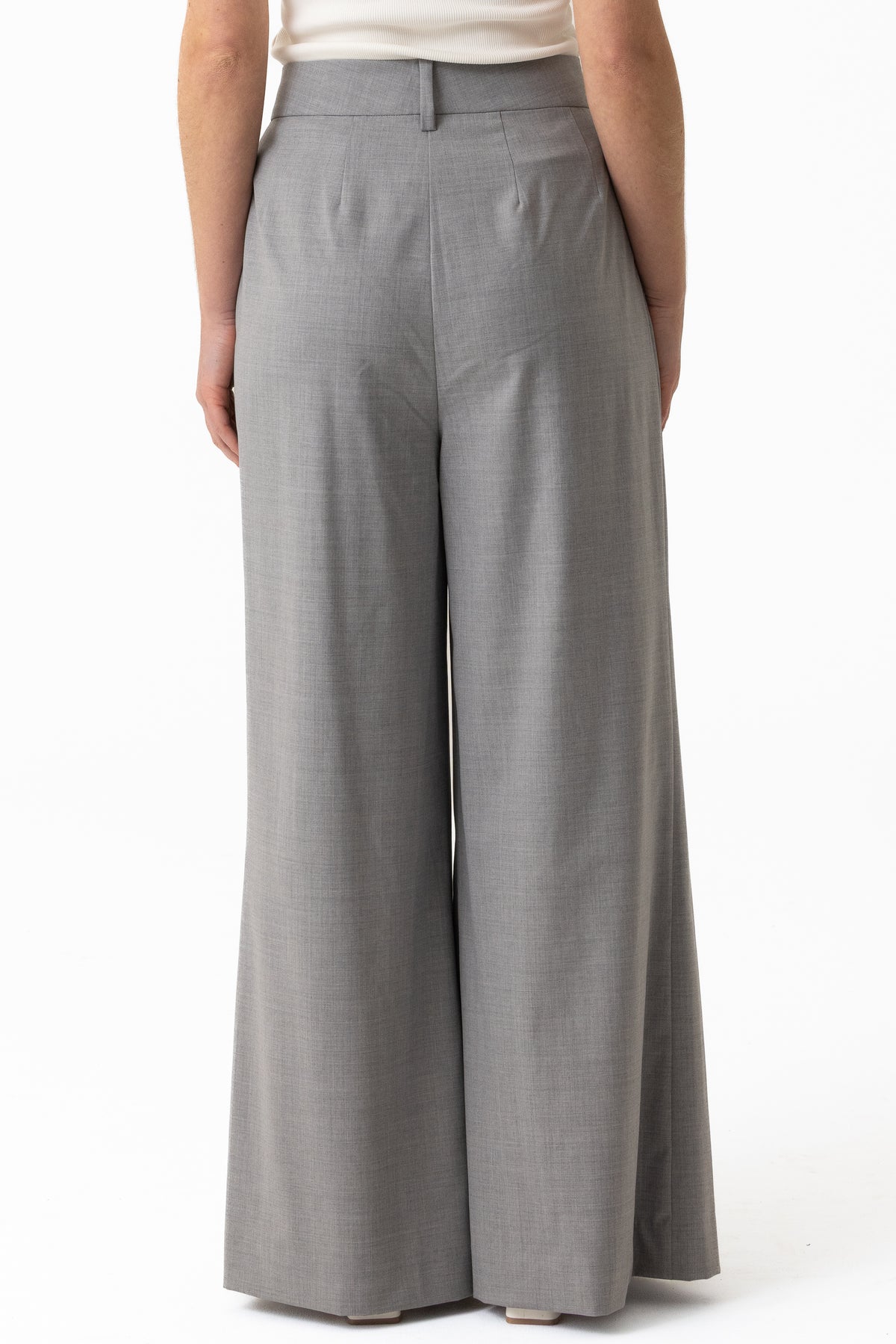 Leena Wool Tailored Pant - Ash Grey
