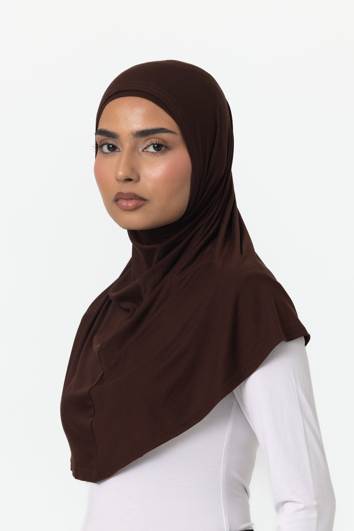 Womens 2pc Jersey Hijab - Espresso