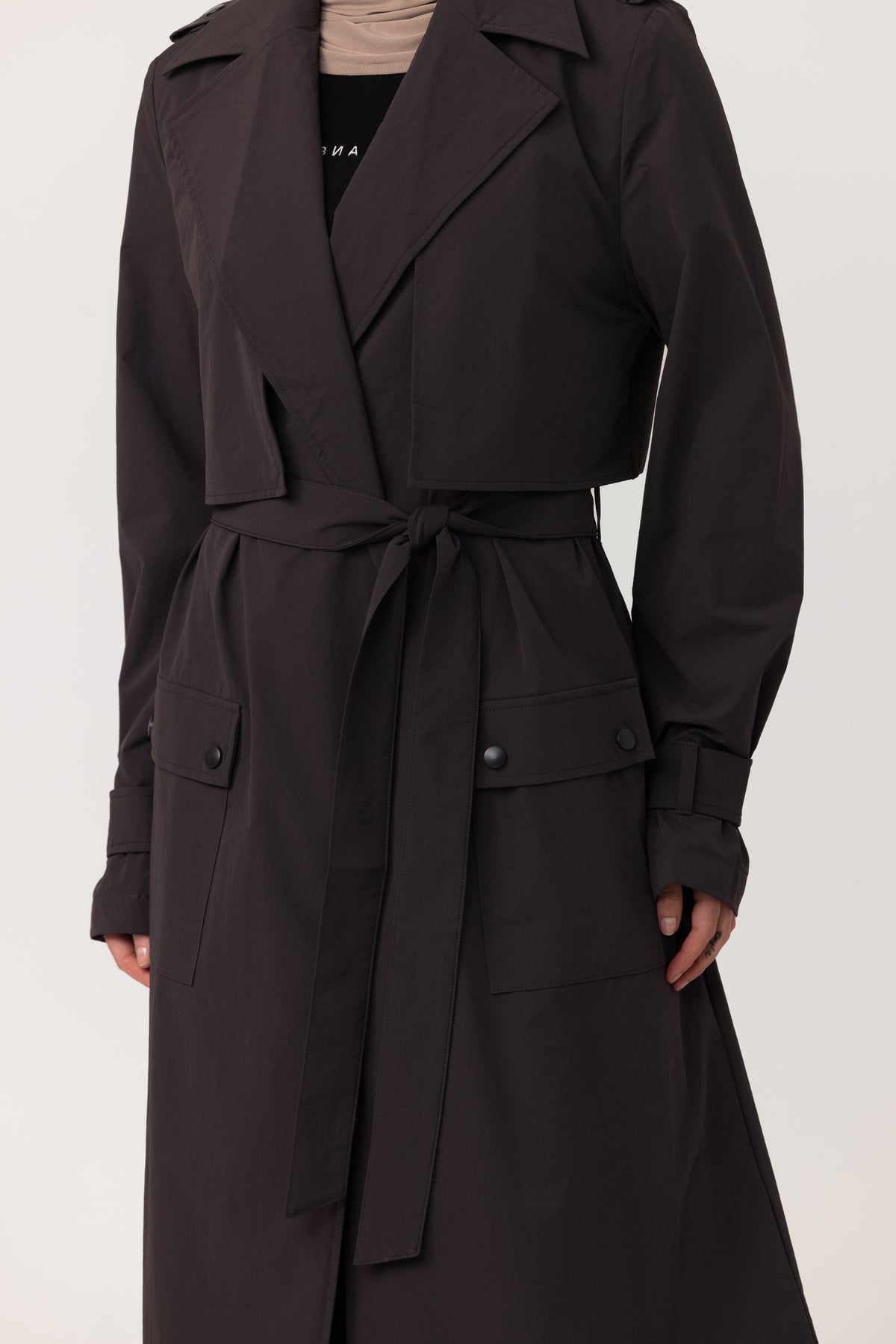 Active Trench Coat - Charcoal