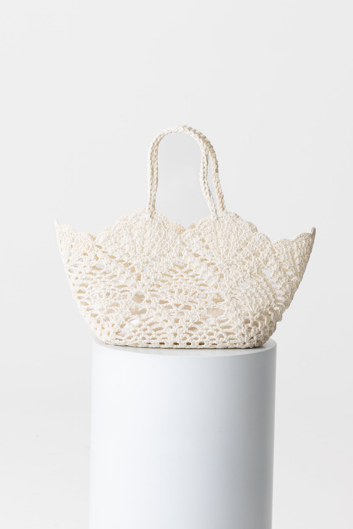 Crochet Tote Bag - White