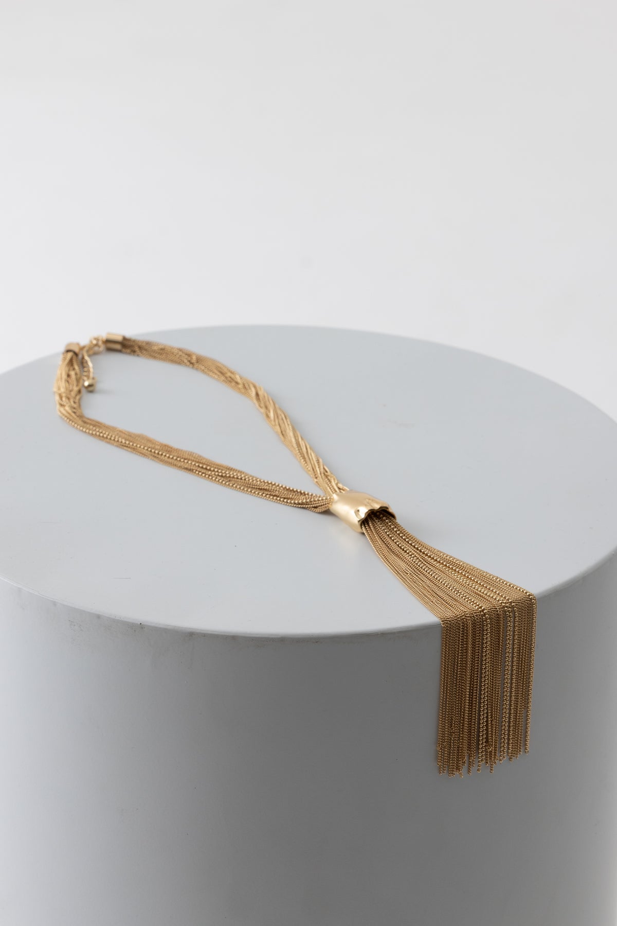 Lariat Tassel Necklace - Gold