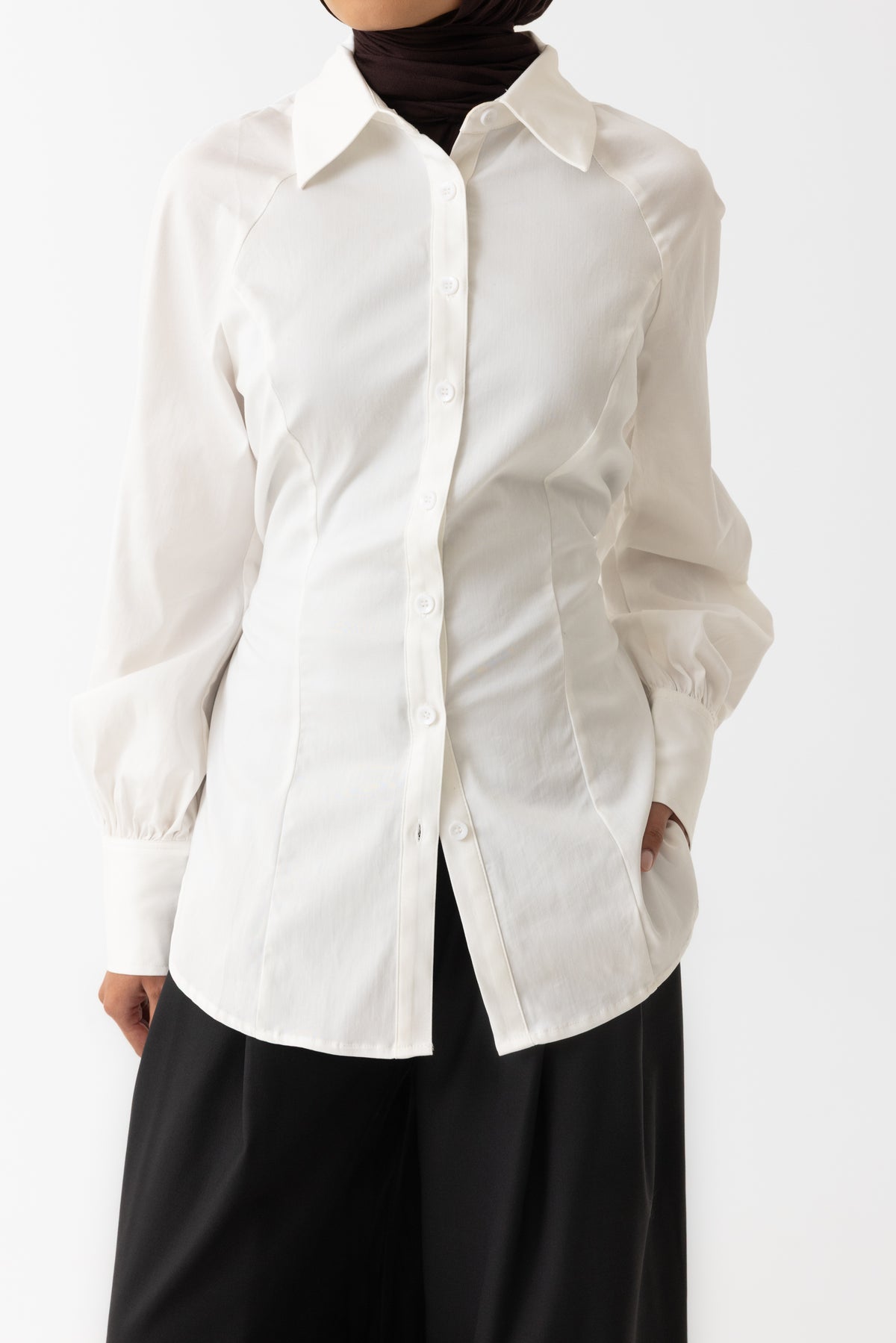 Nes Cinched Blouse - White