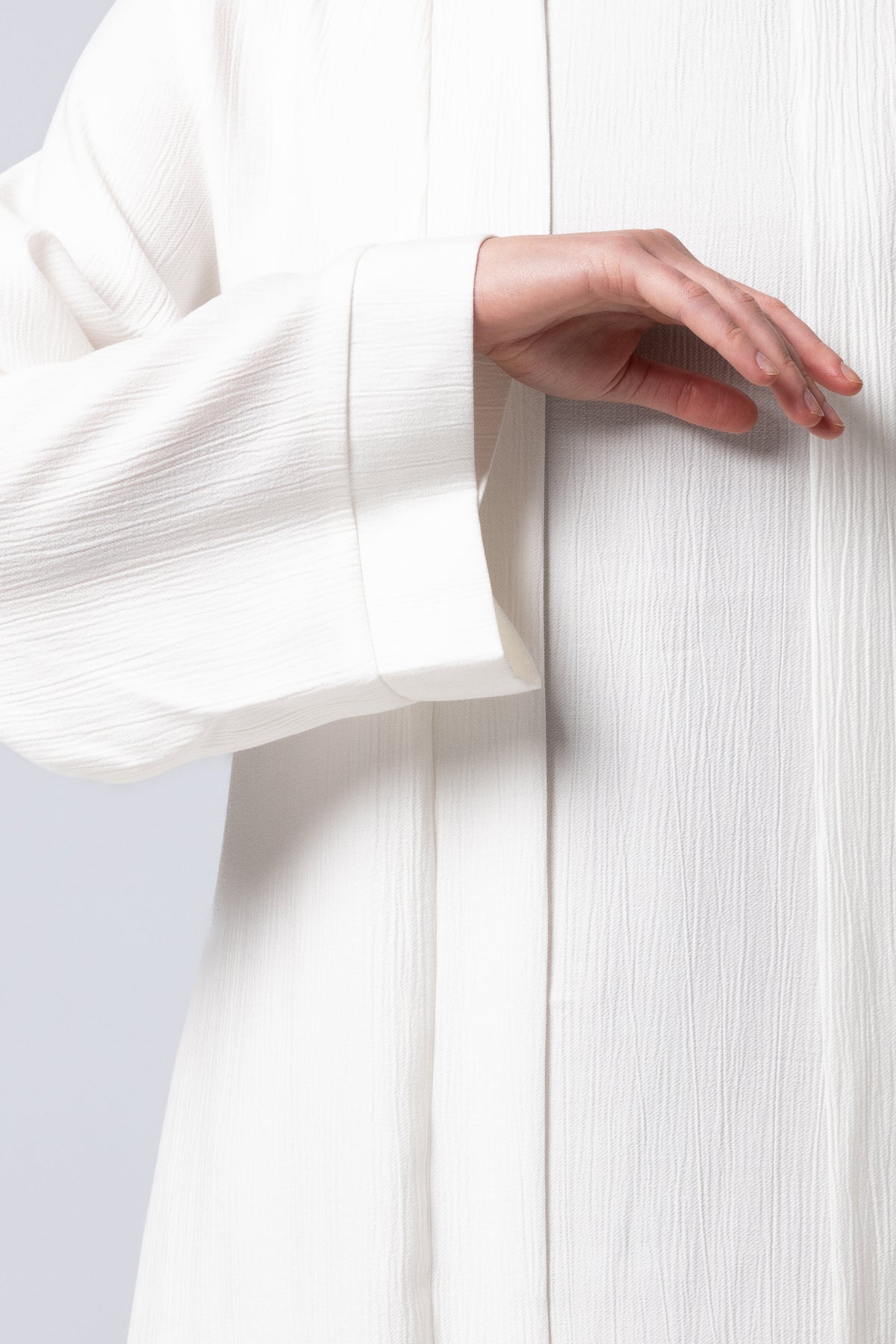 Leen Open Abaya Set - White