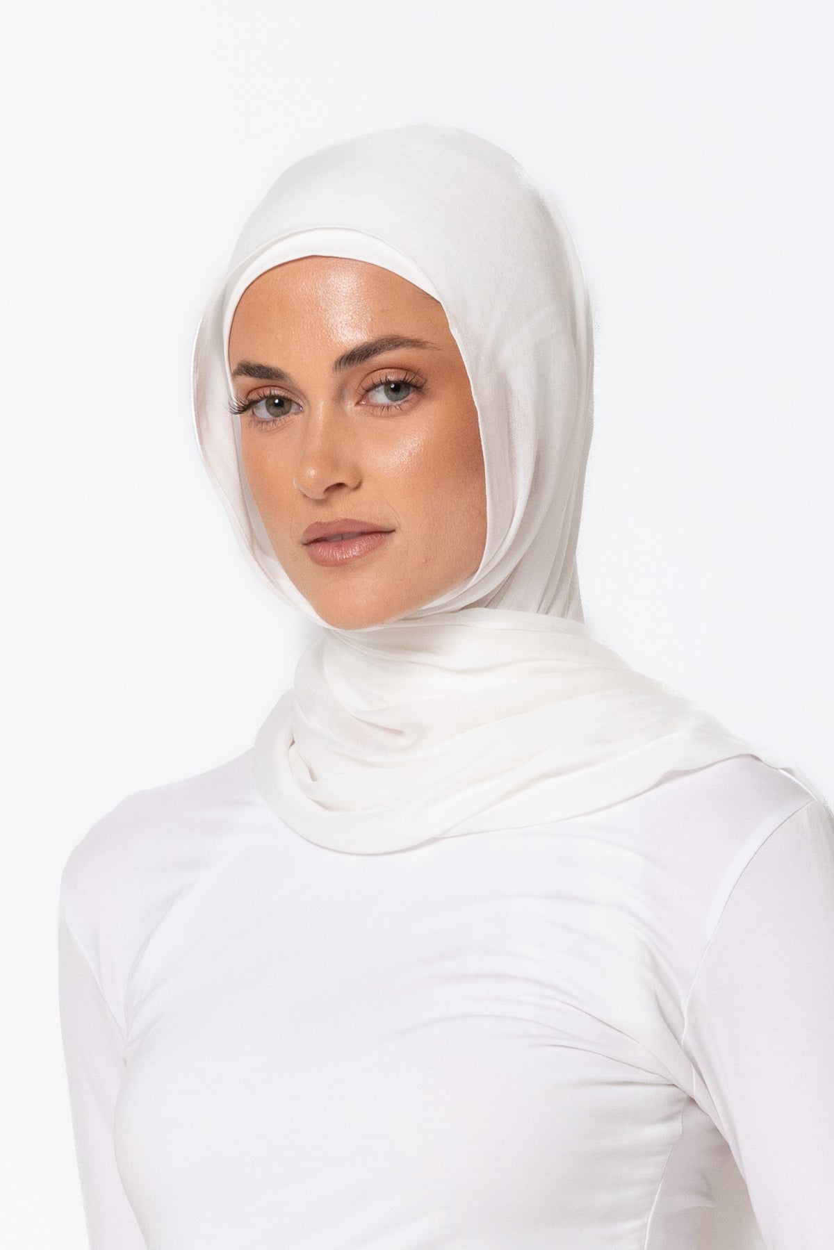 Single Stitched Modal Hijab Set - White