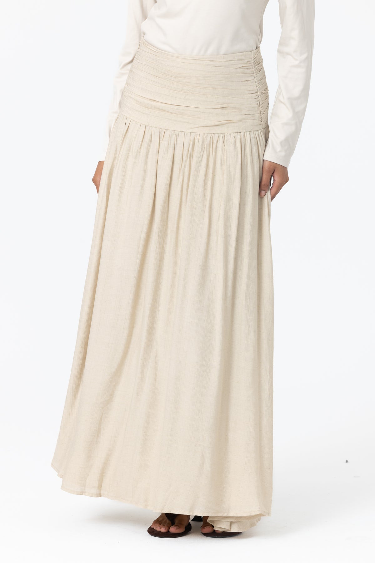 Noelle Ruched Skirt - Sand
