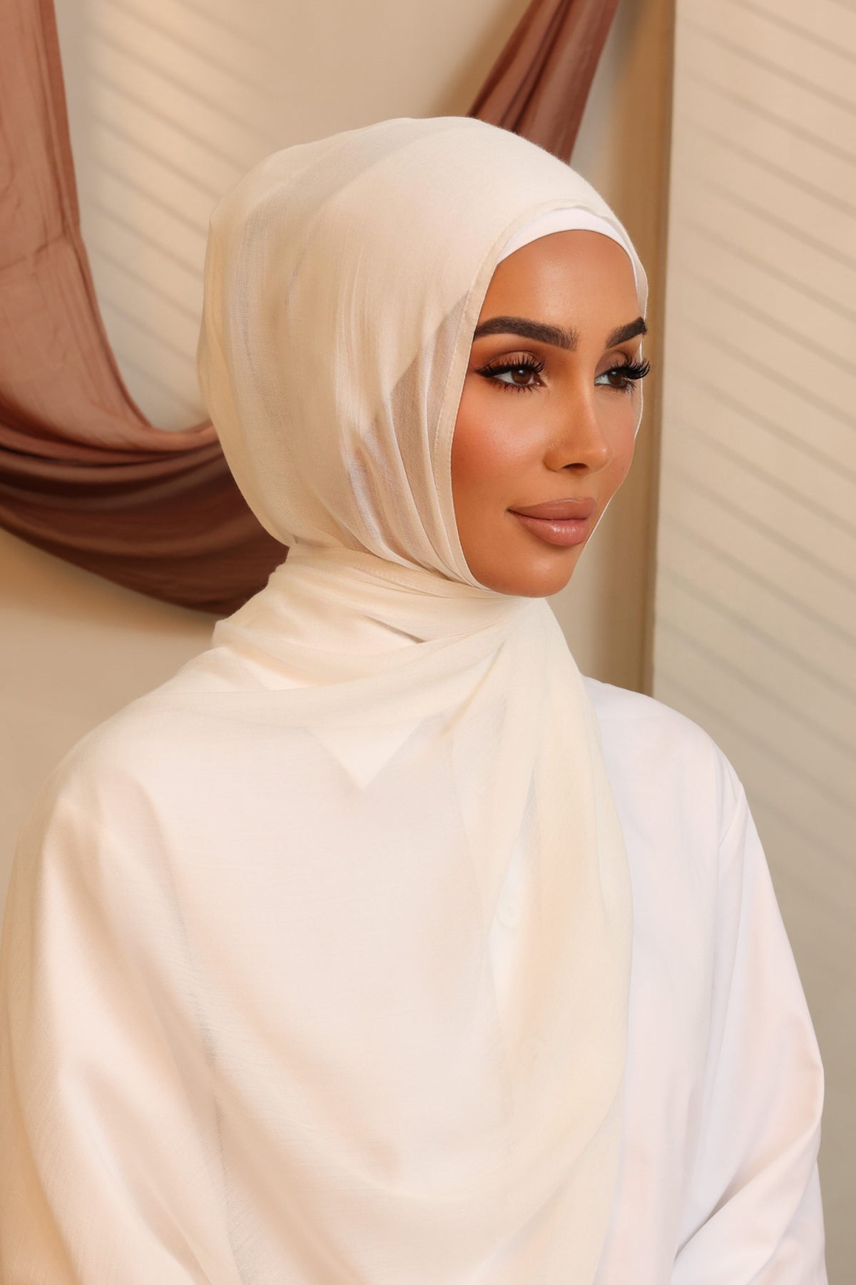 Double Stitched Modal Hijab Set - White
