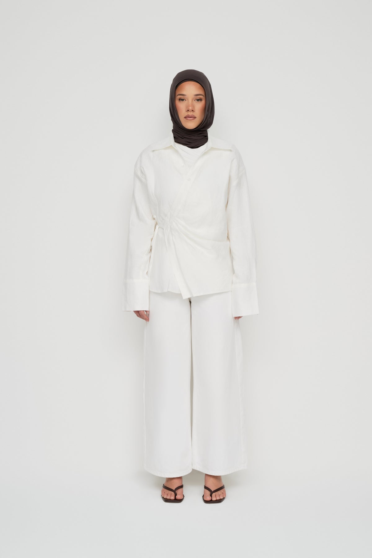 Siara Wrap Shirt - Powder White