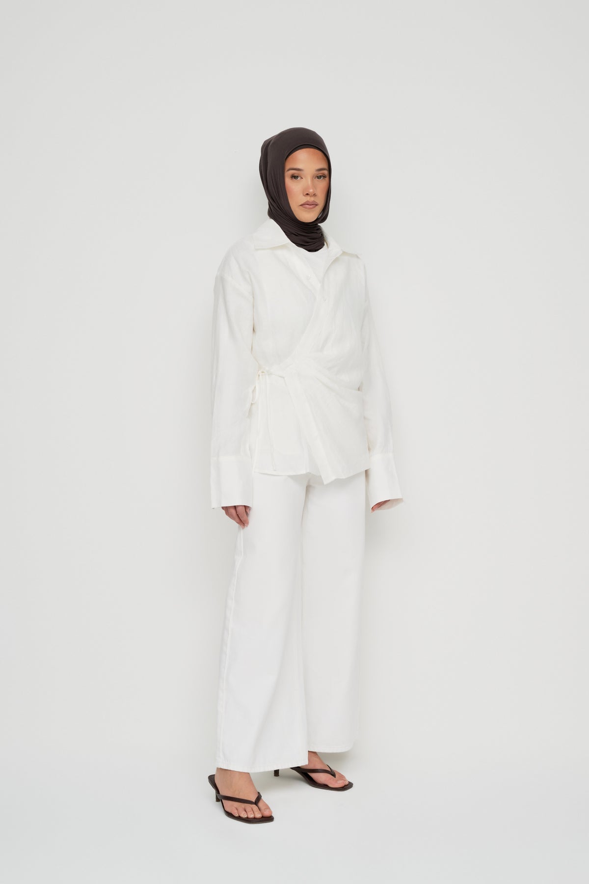 Siara Wrap Shirt - Powder White