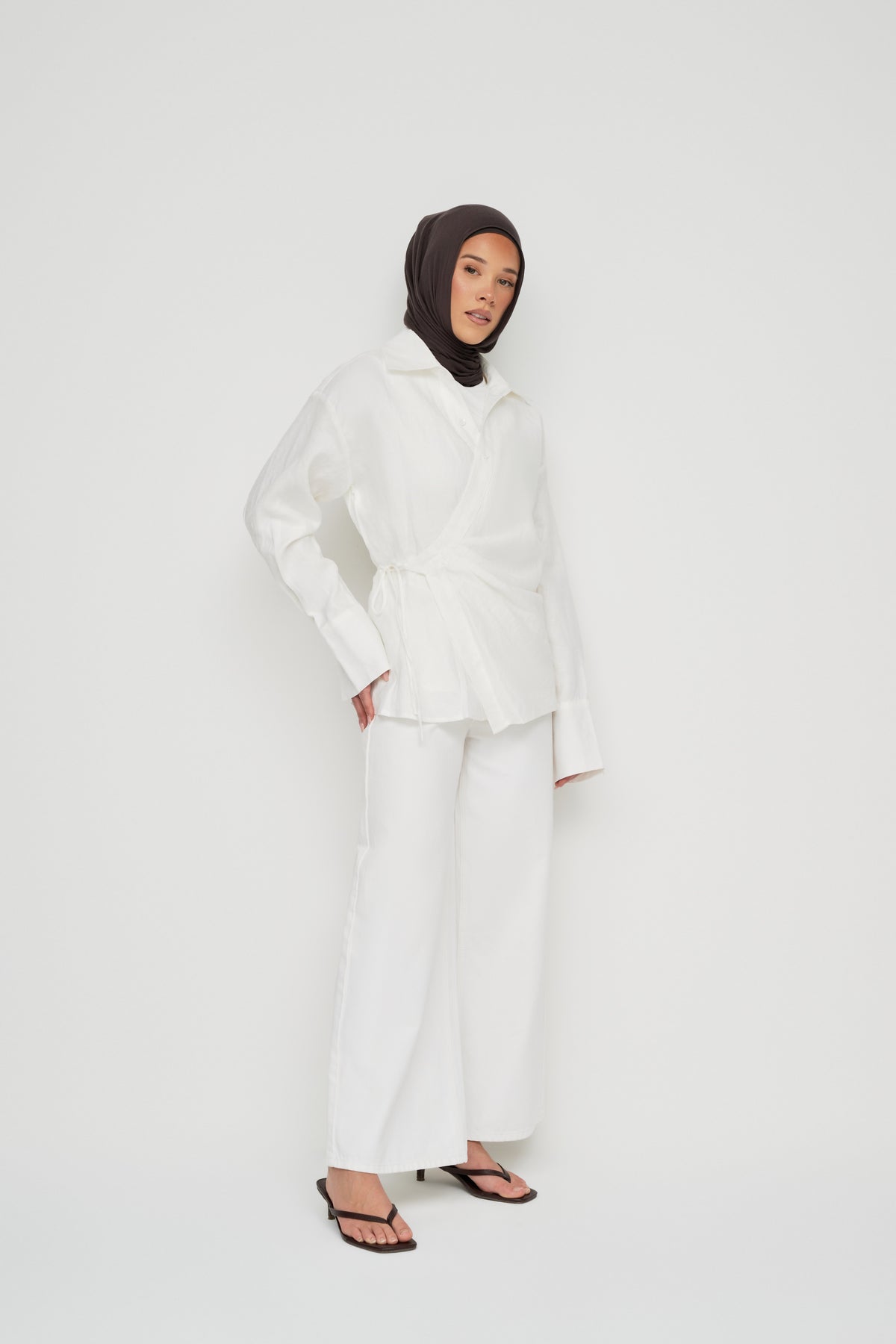 Siara Wrap Shirt - Powder White