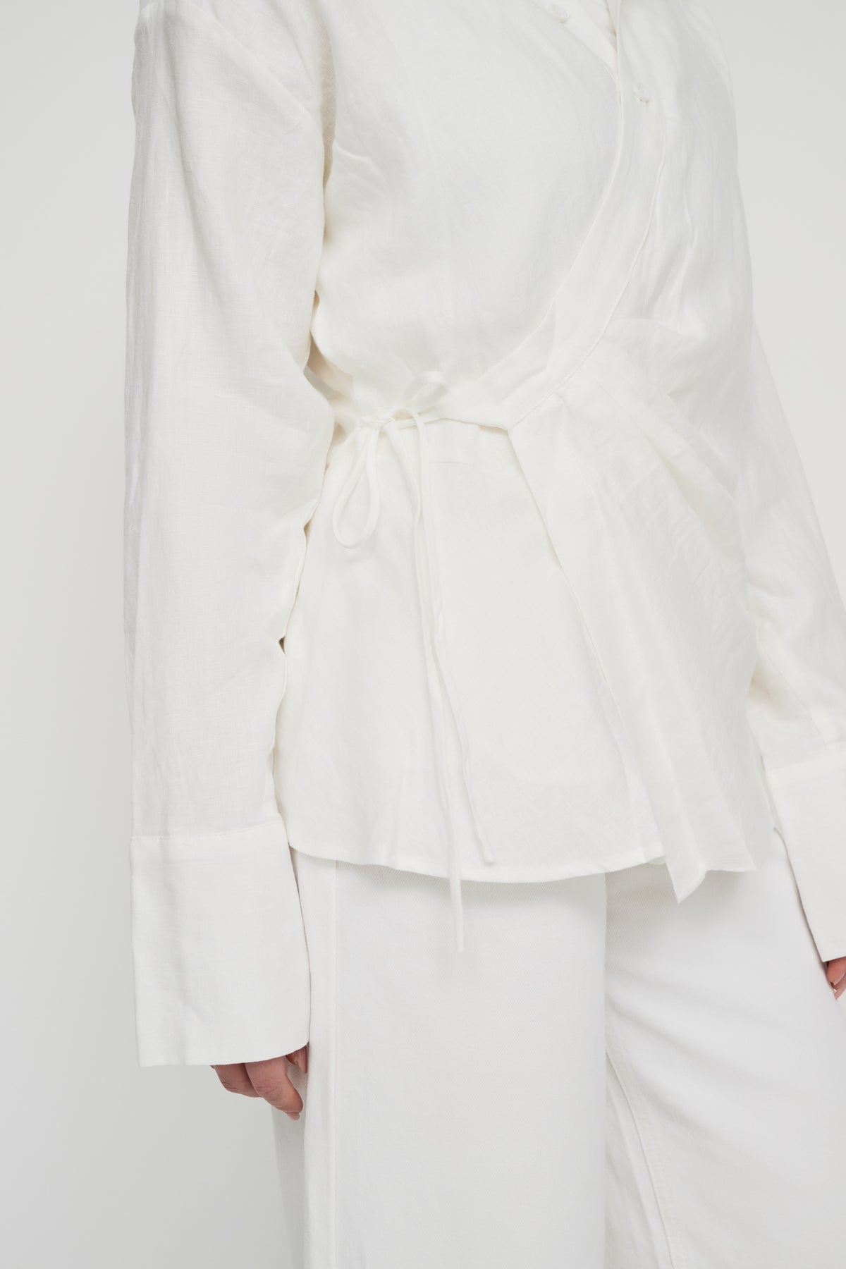 Siara Wrap Shirt - Powder White