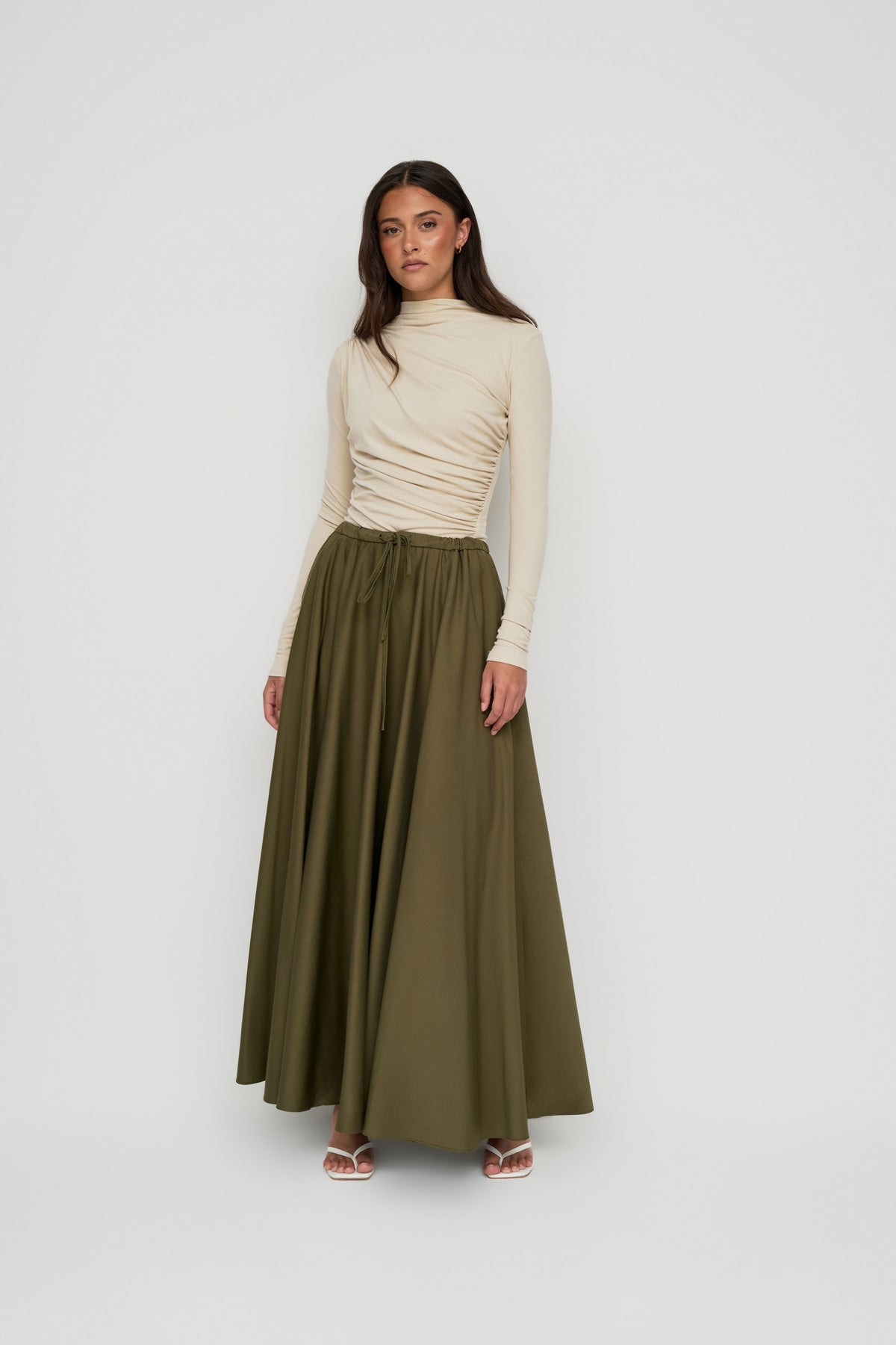 Azrina Maxi Skirt - Olive