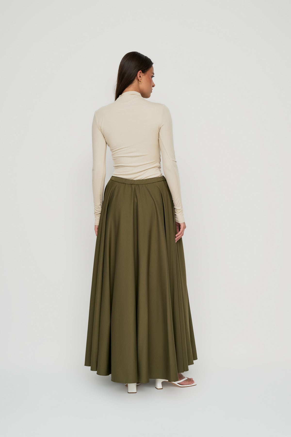 Azrina Maxi Skirt - Olive