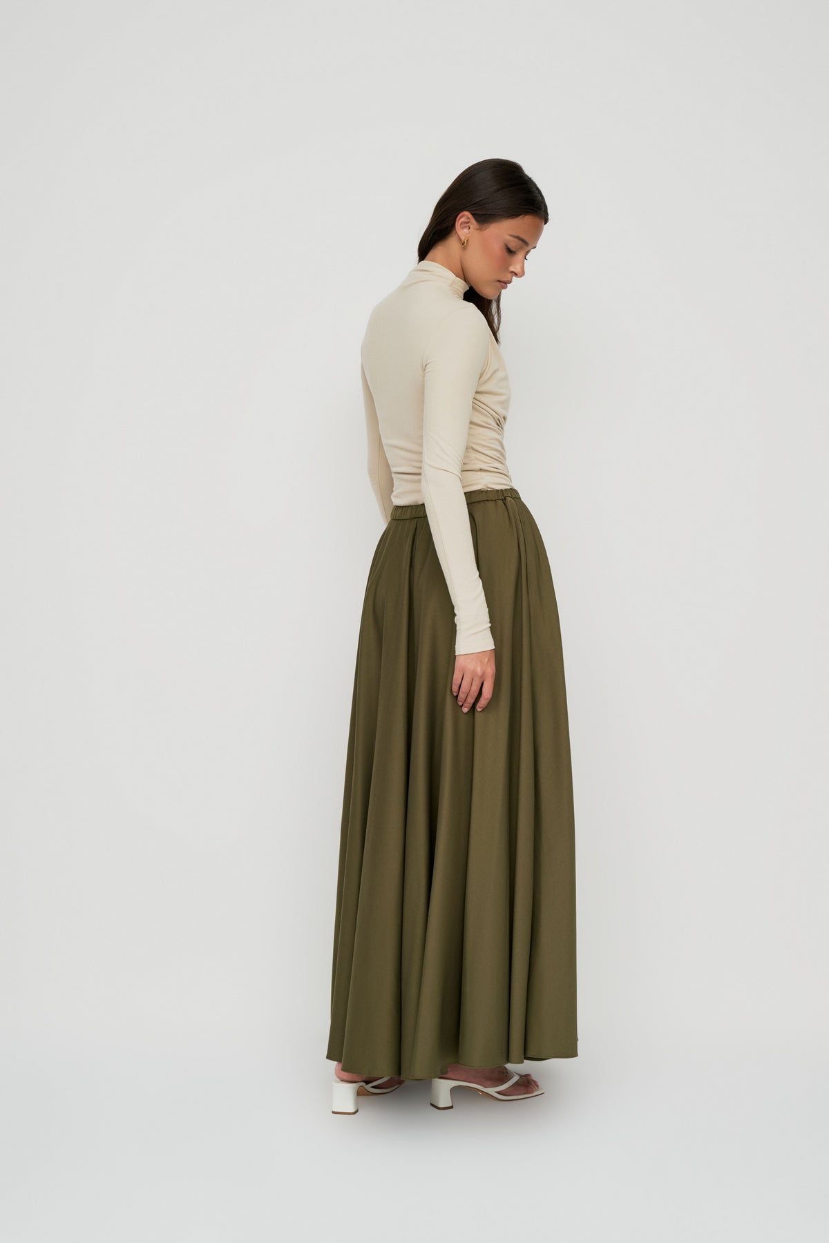 Azrina Maxi Skirt - Olive