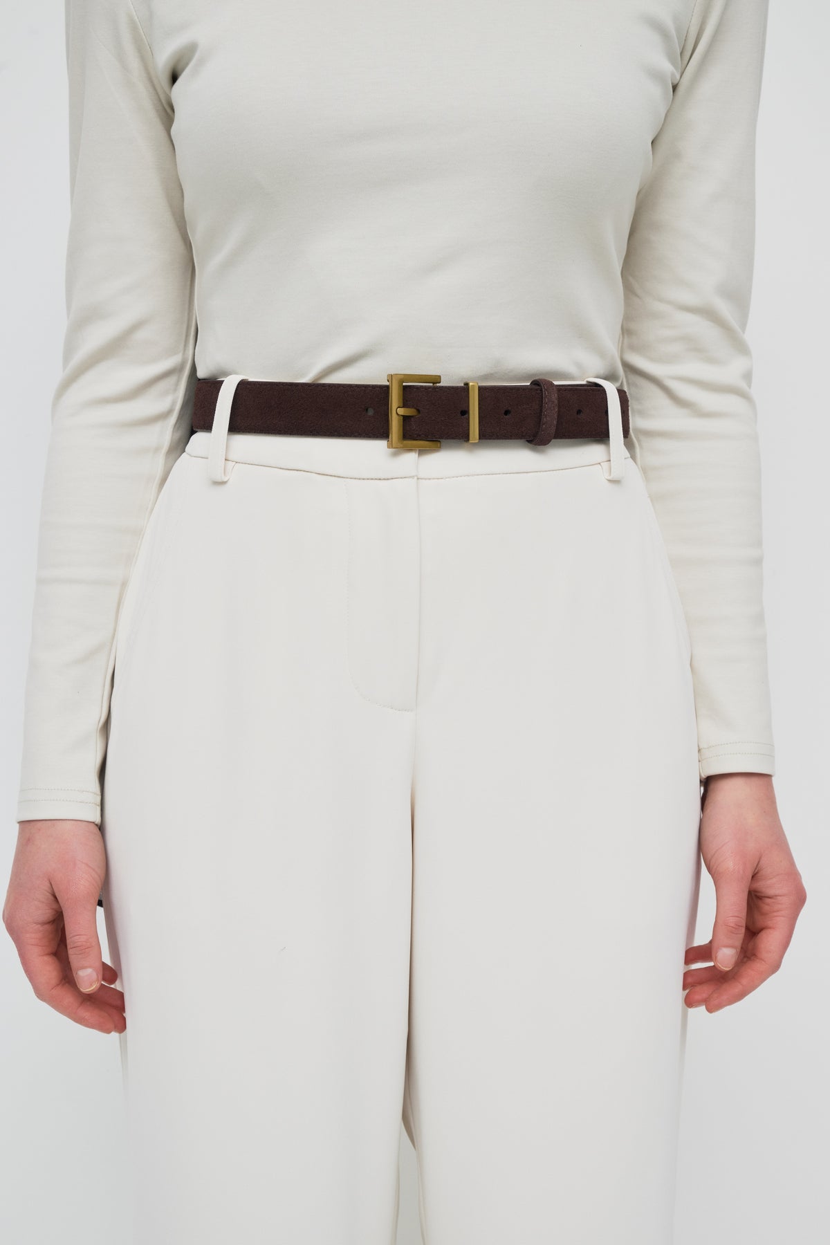 Classic Thin Buckle Belt - Chocolate