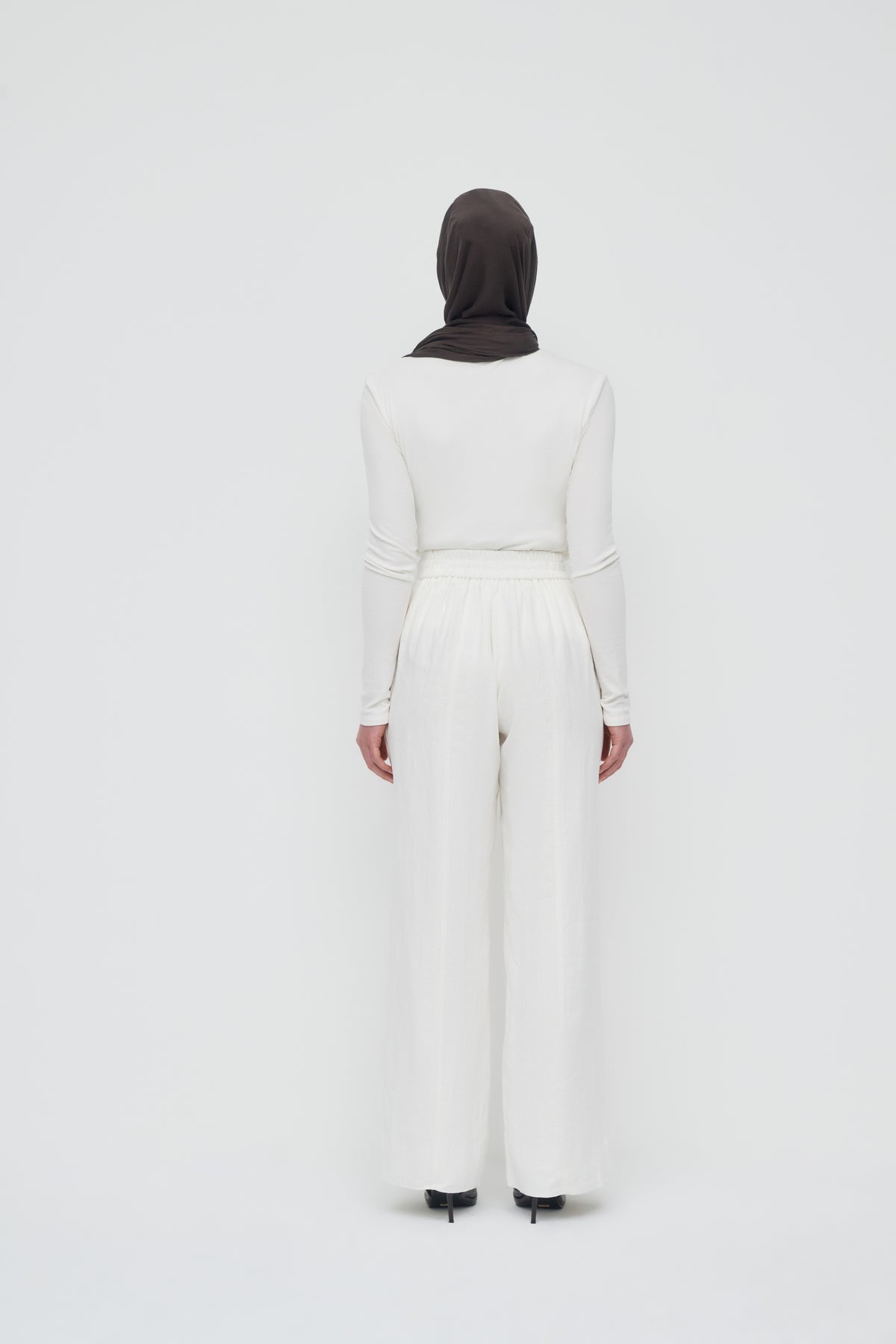 Anaya Wide Leg Pants - Powder White