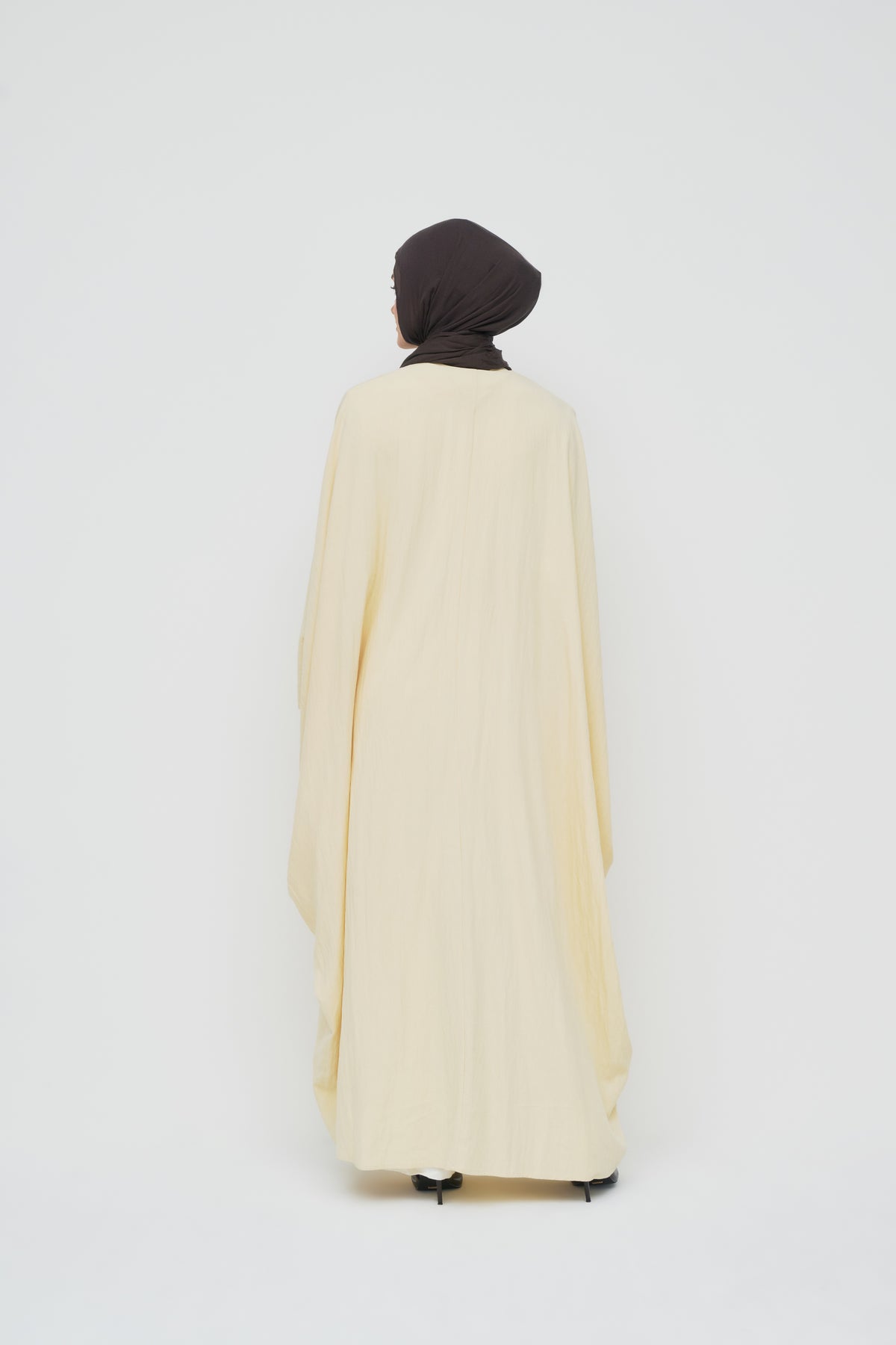 Noor Batwing Open Abaya - Buttermilk