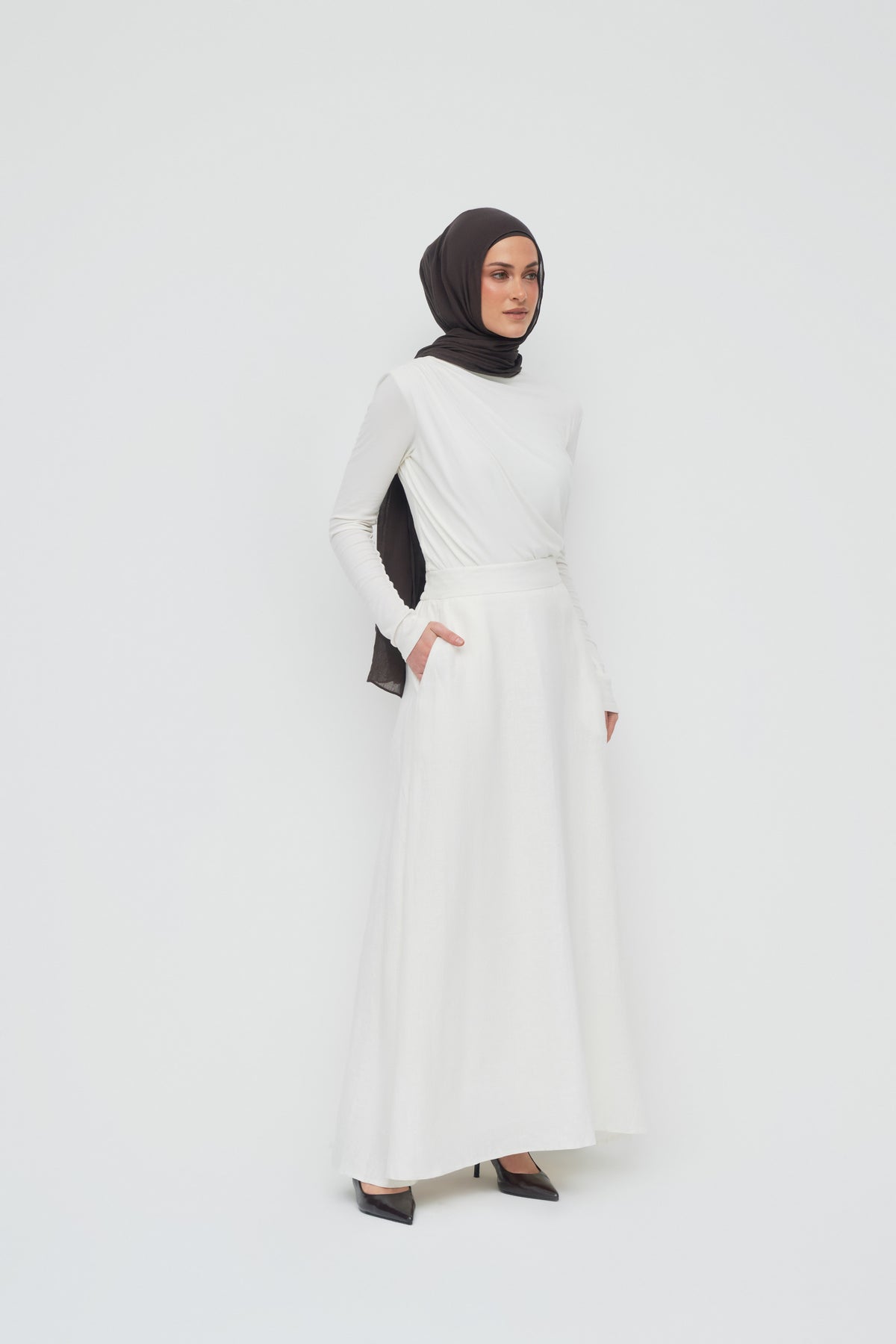 Anaya Maxi Skirt - Powder White