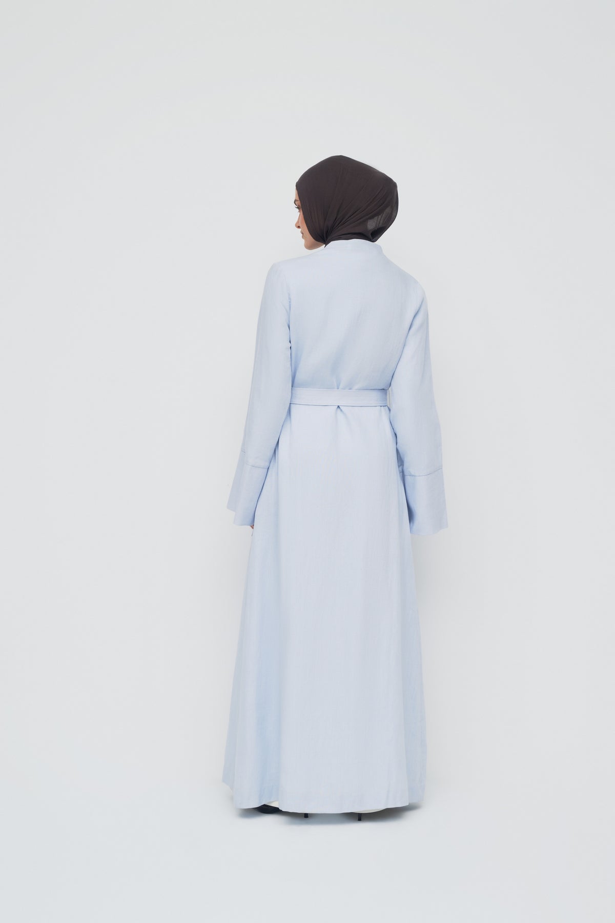Lyra Tencel Open Abaya - Sky
