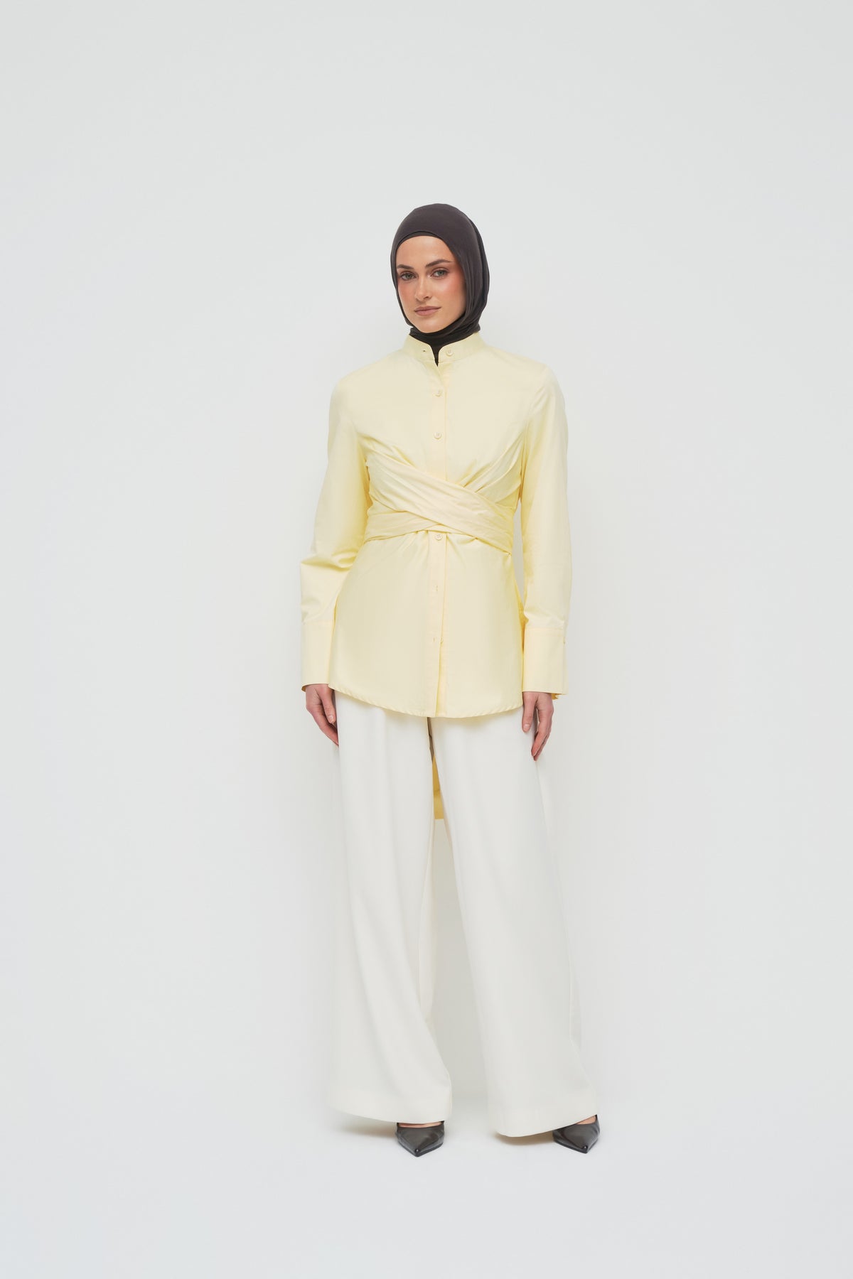 Crossover Cotton Shirt - Buttermilk